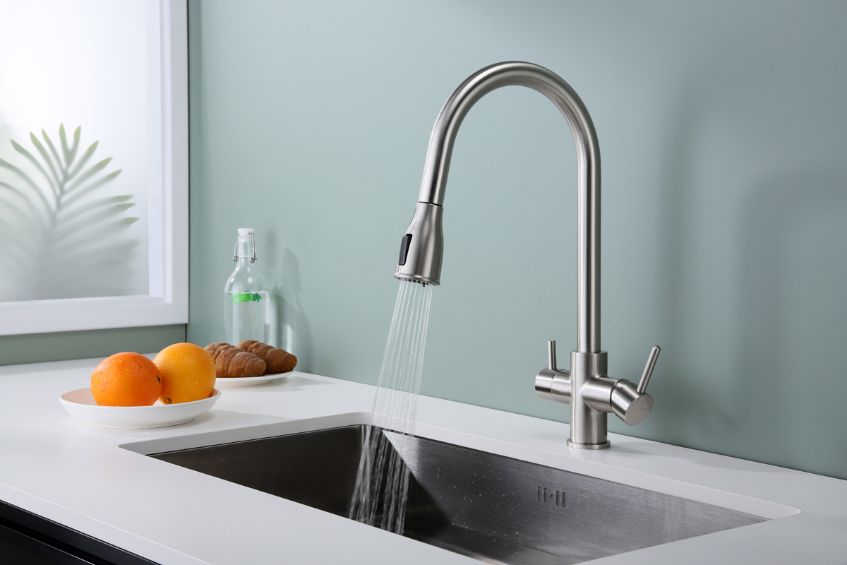 Превью картинка Смеситель для кухни Paulmark LANGE La214212-BS Брашированная сталь #5