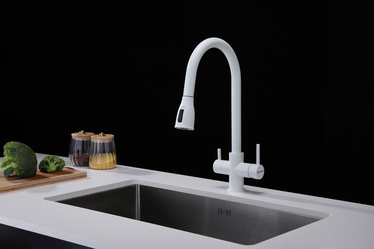 Превью картинка Смеситель для кухни Paulmark LANGE La214212-WH Белый матовый WH #3