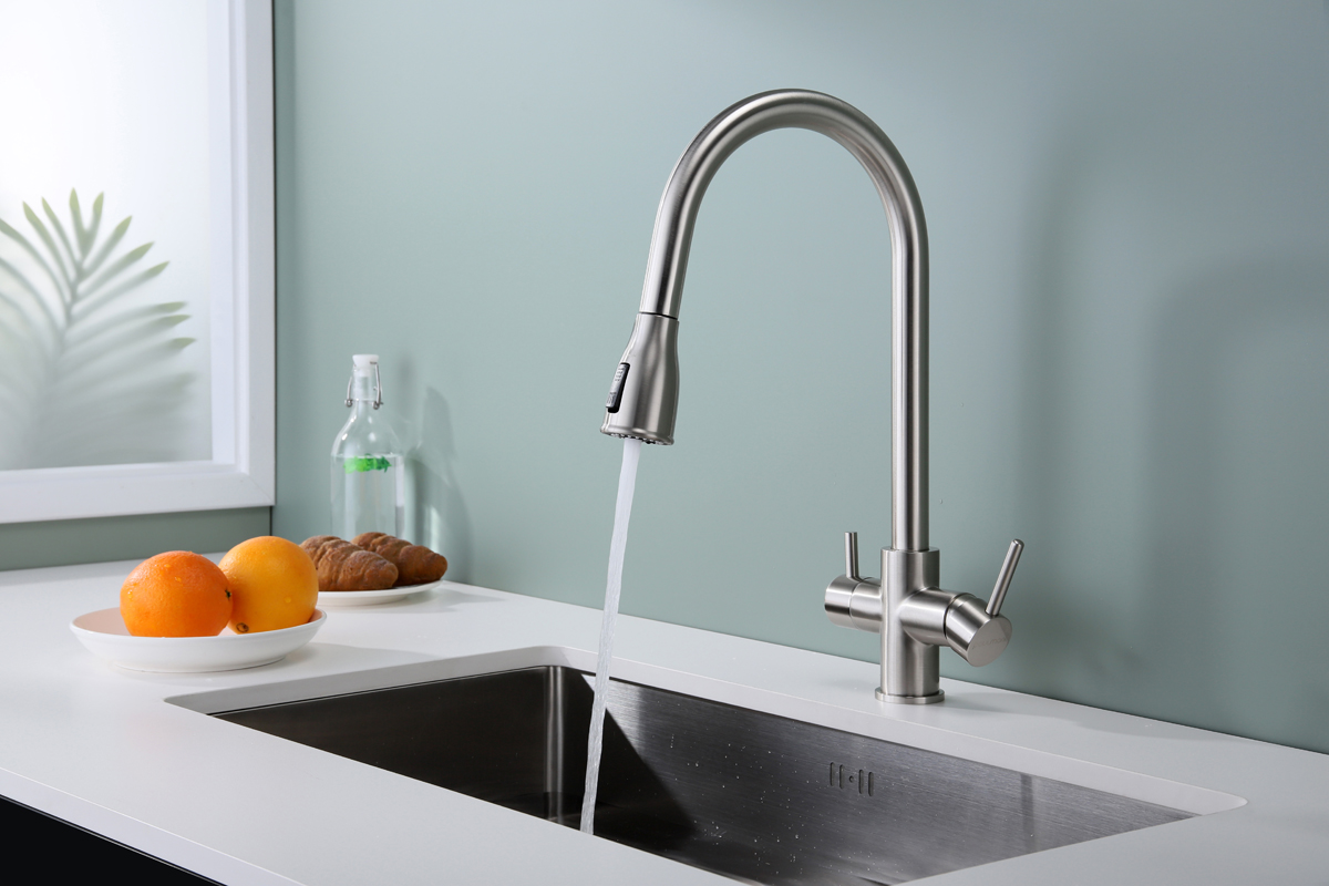 Превью картинка Смеситель для кухни Paulmark LANGE La214212-BS Брашированная сталь #4