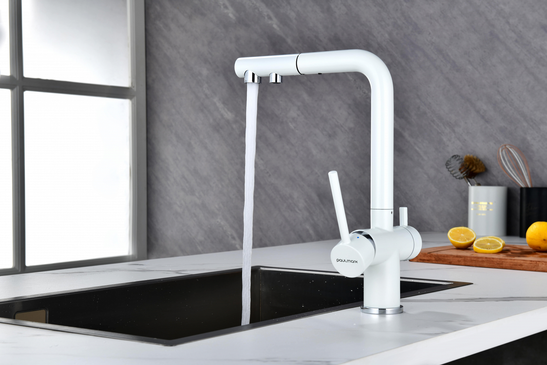 Превью картинка Смеситель для кухни Paulmark SERPENTINE Se213222-WH Белый матовый WH #4