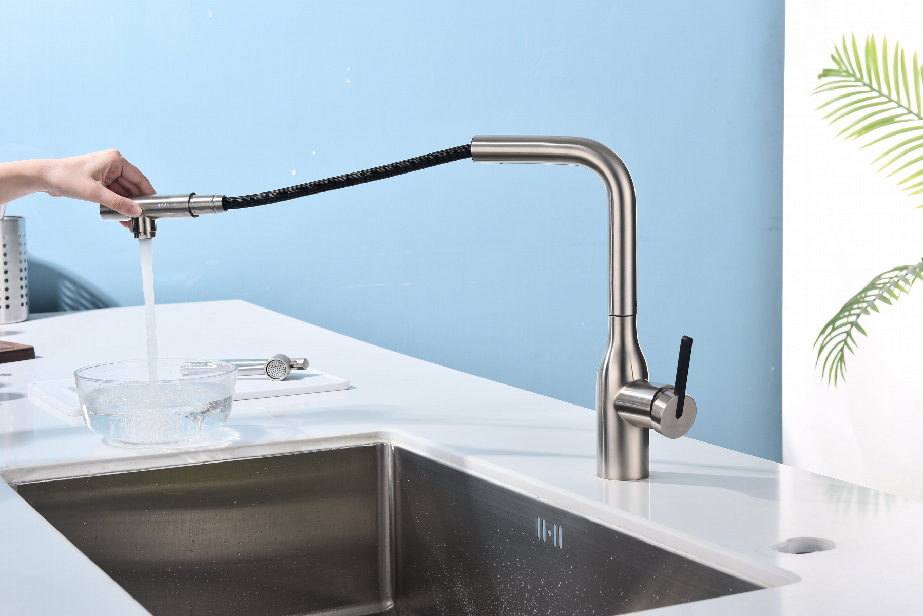 Превью картинка Смеситель для кухни Paulmark VIPER Vi213105-BS Брашированная сталь #13