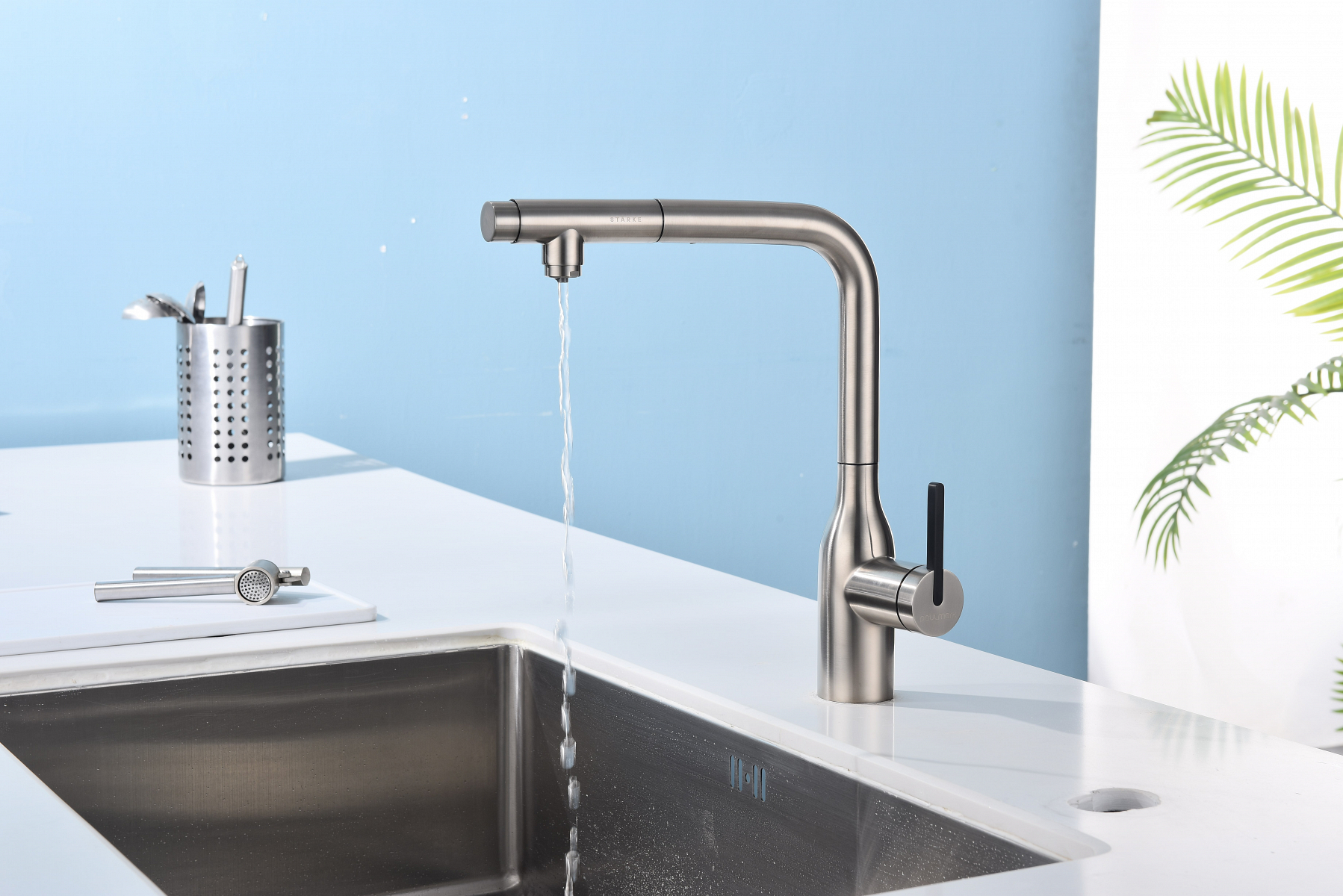 Превью картинка Смеситель для кухни Paulmark VIPER Vi213105-BS Брашированная сталь #7