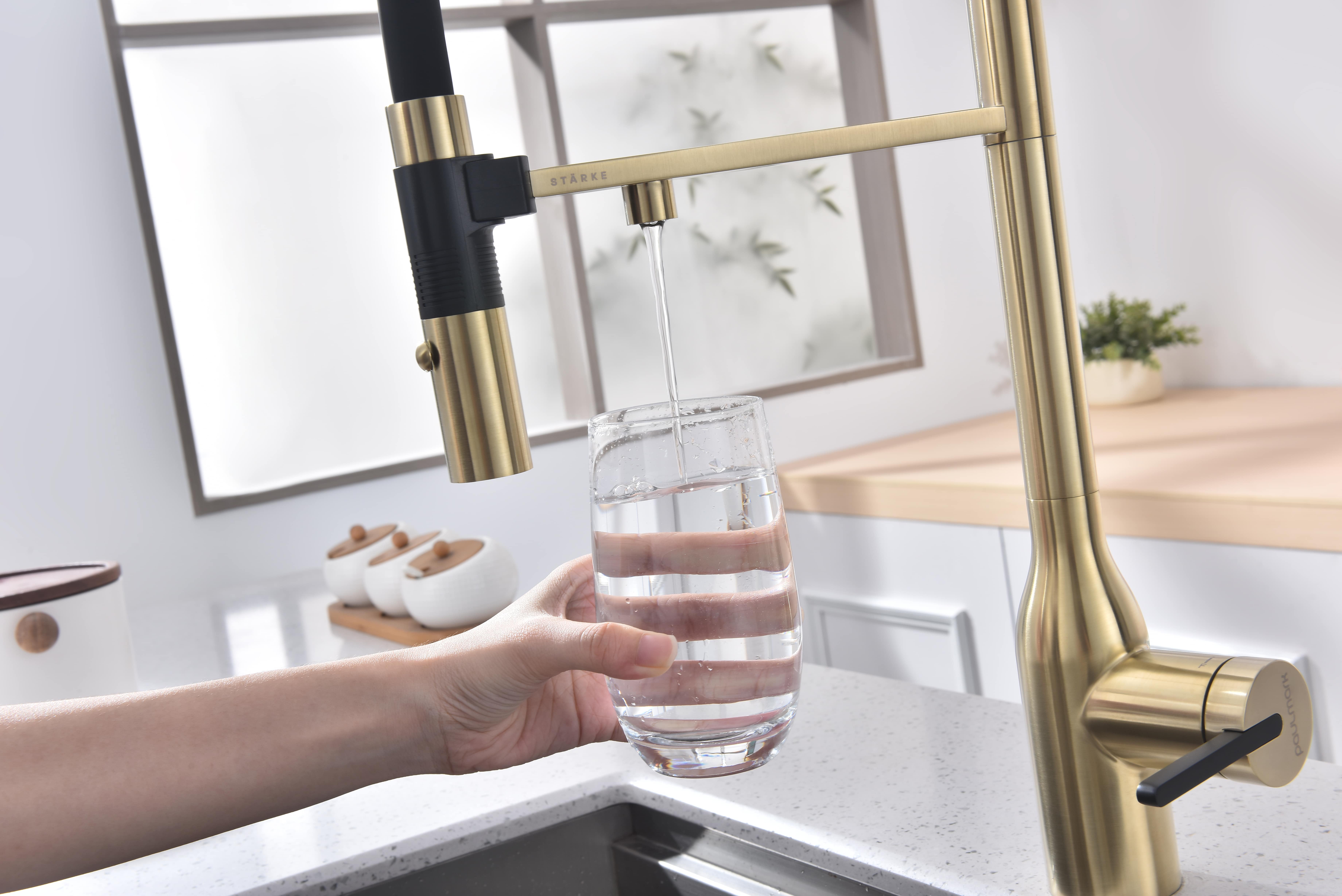 Превью картинка Смеситель для кухни Paulmark MAGNETO ONE Ma213188-LG Светлое золото #13