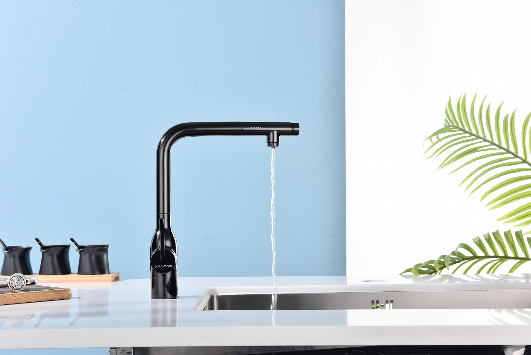 Превью картинка Смеситель для кухни Paulmark VIPER Vi213105-GB Глянцевый чёрный Gb #3