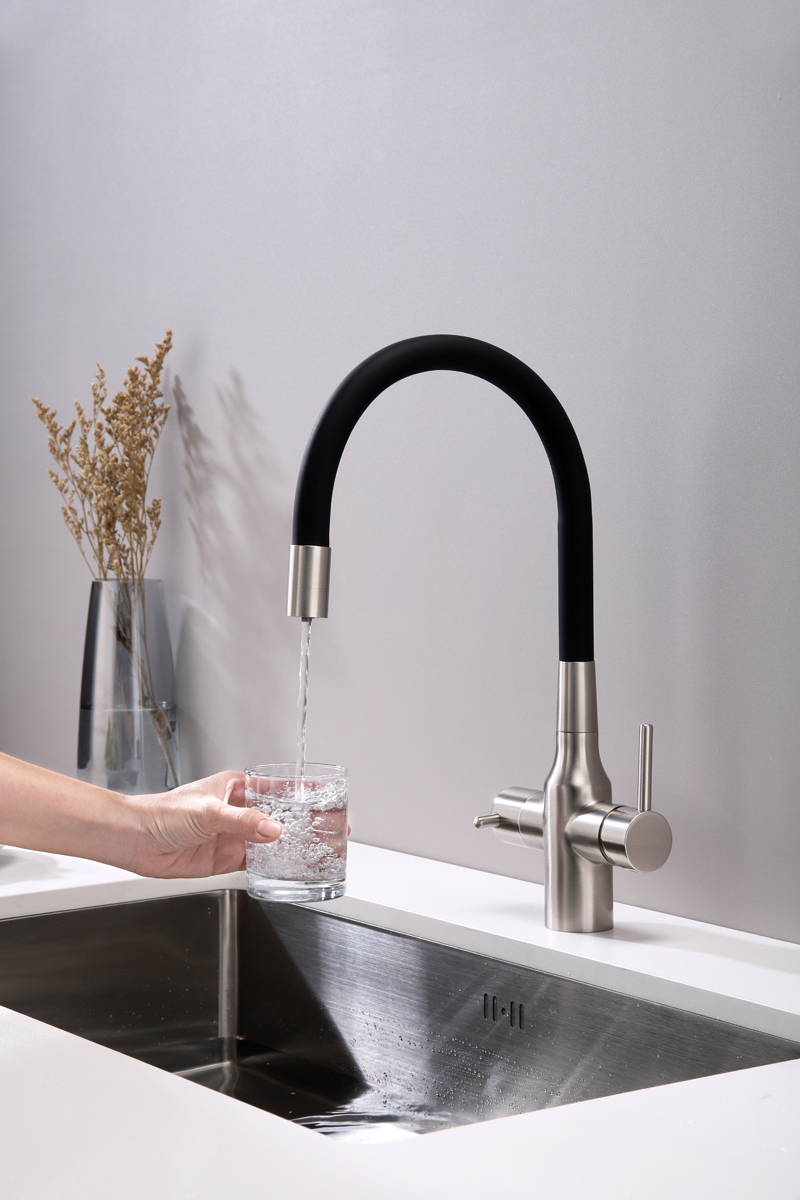 Превью картинка Смеситель для кухни Paulmark SALIX Sa213419-BS Брашированная сталь #5