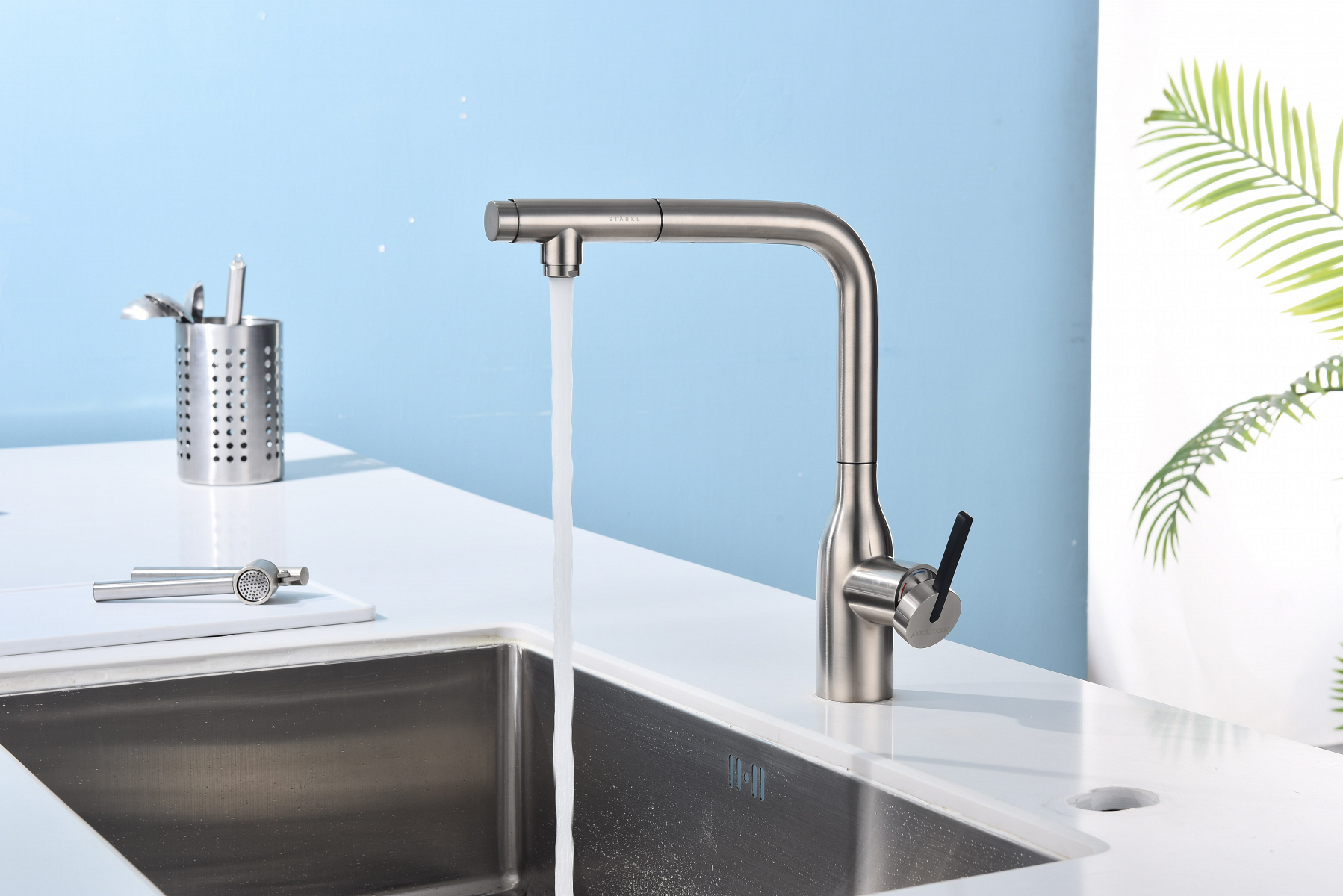 Превью картинка Смеситель для кухни Paulmark VIPER Vi213105-BS Брашированная сталь #15