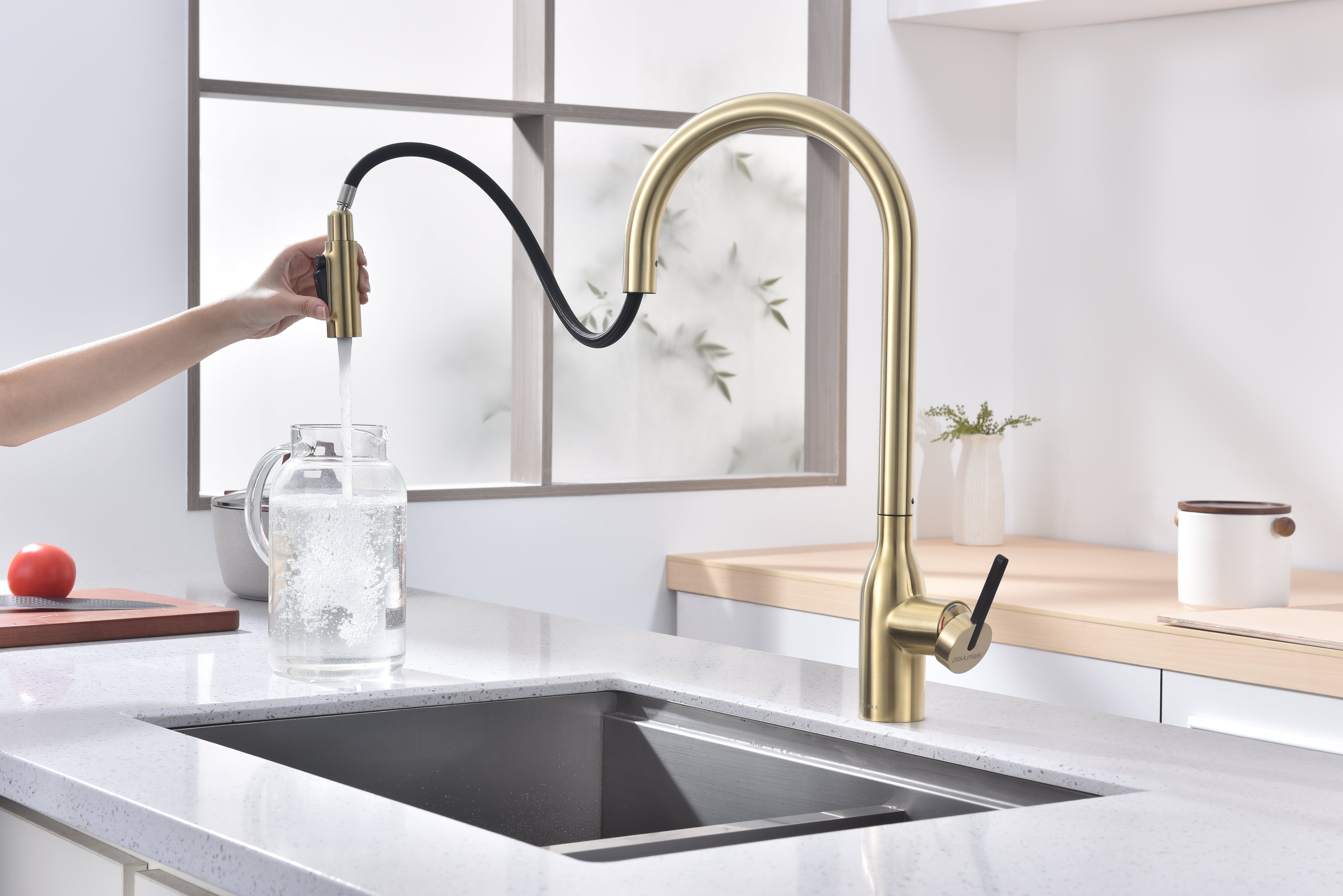 Превью картинка Смеситель для кухни Paulmark UNIVERSAL Un213880-LG Светлое золото #10