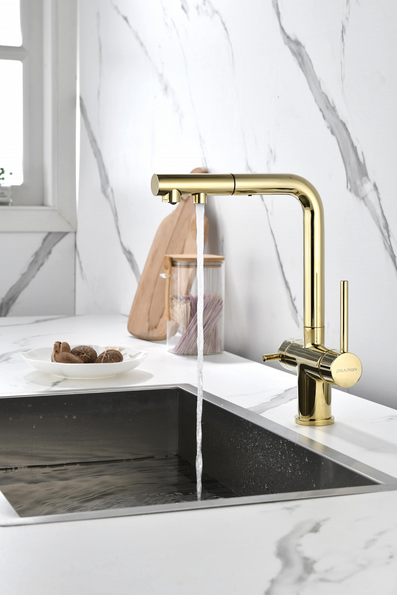 Превью картинка Смеситель для кухни Paulmark SERPENTINE Se213222-G Золото G #8