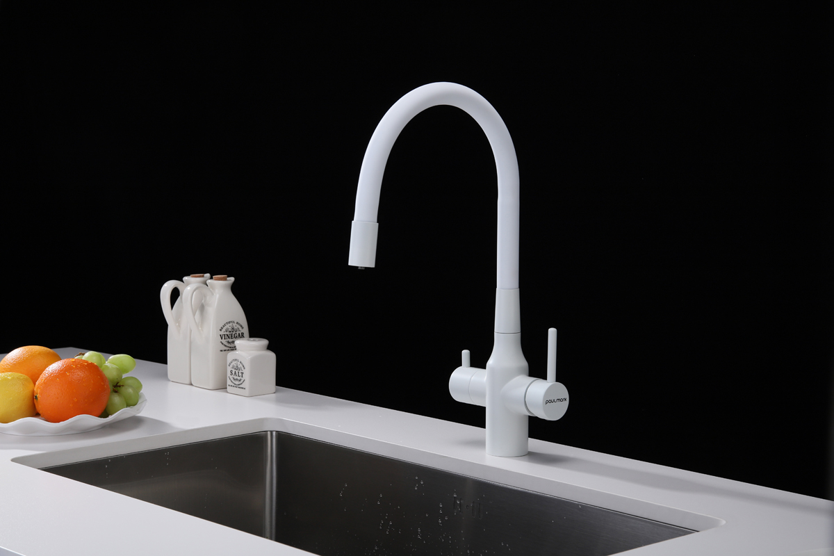 Превью картинка Смеситель для кухни Paulmark SALIX Sa213419-WH Белый матовый WH #3