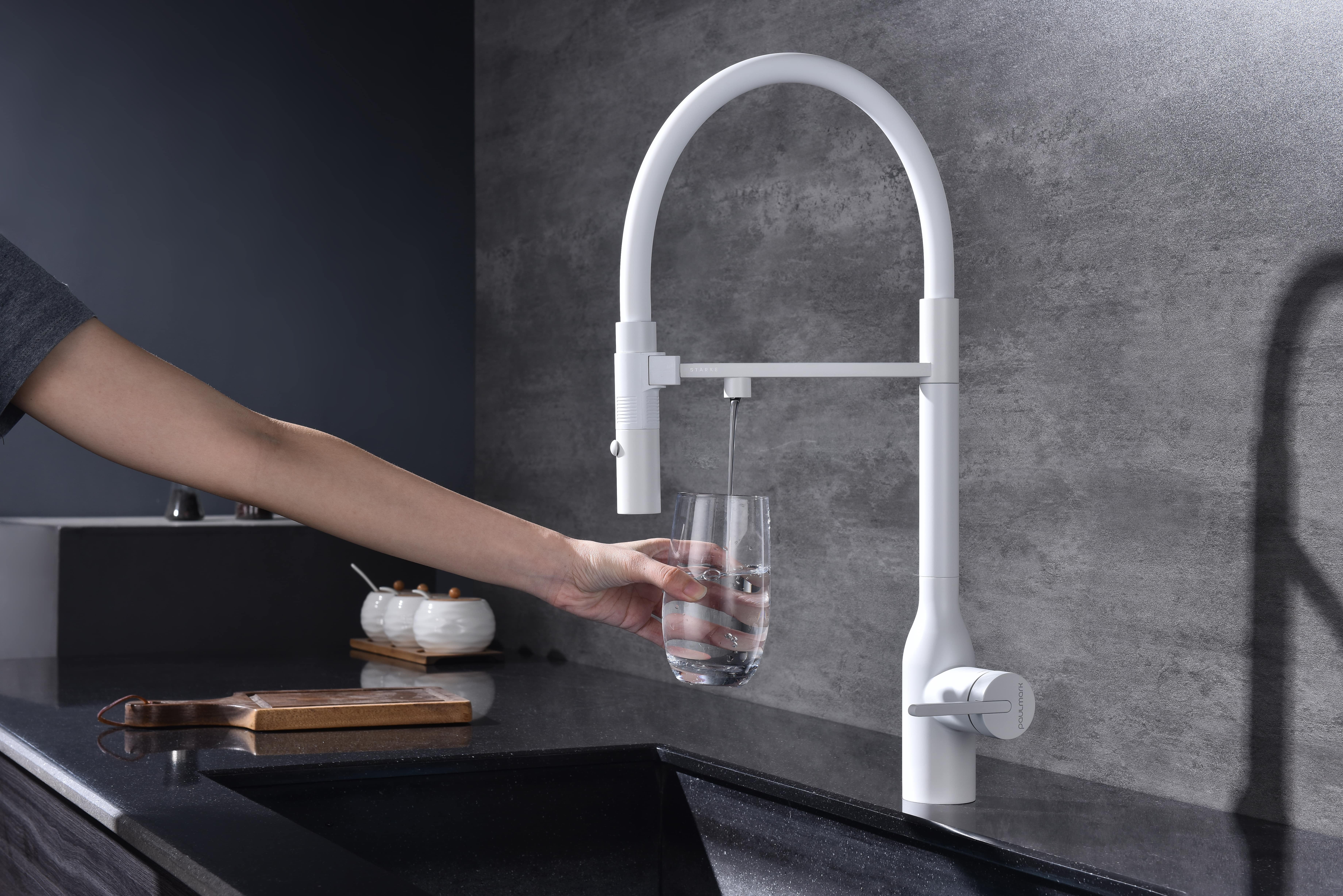 Превью картинка Смеситель для кухни Paulmark MAGNETO ONE Ma213188-WH Белый матовый WH #8