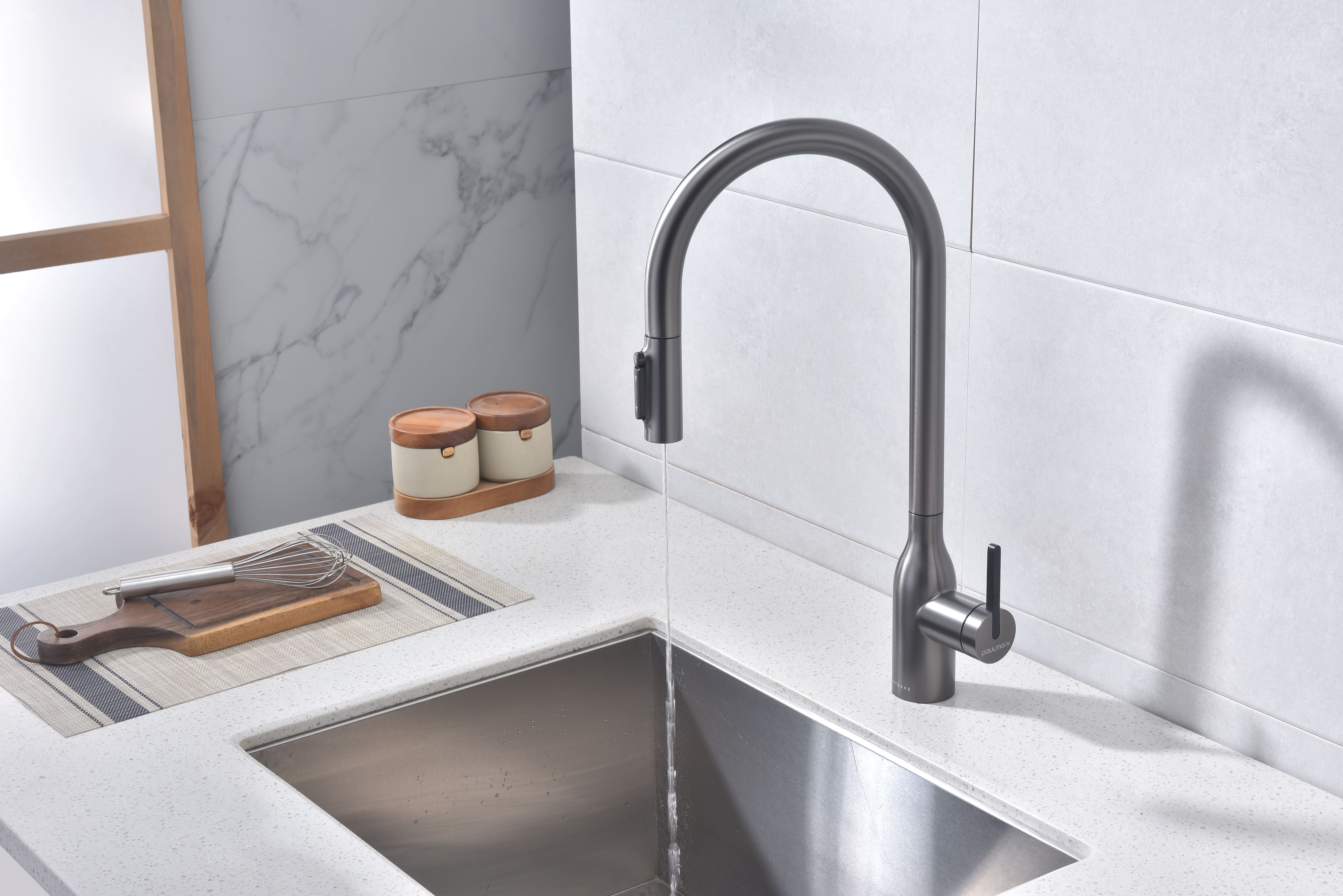 Превью картинка Смеситель для кухни Paulmark UNIVERSAL Un213880-GM Вороненая сталь GM #6