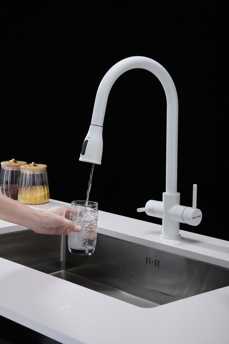 Превью картинка Смеситель для кухни Paulmark LANGE La214212-WH Белый матовый WH #6