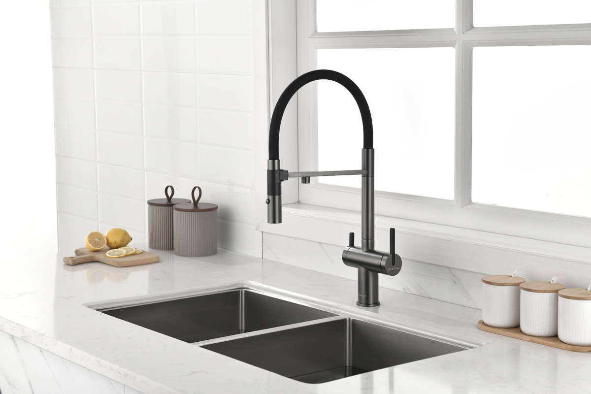 Превью картинка Смеситель для кухни Paulmark GRAVITY Gr213888-GM Вороненая сталь GM #3