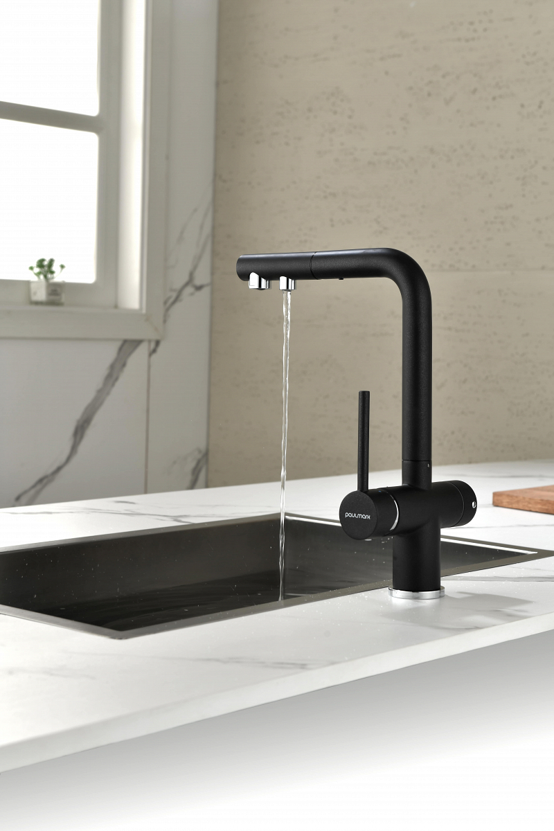 Превью картинка Смеситель для кухни Paulmark SERPENTINE Se213222-BLM Черный #20