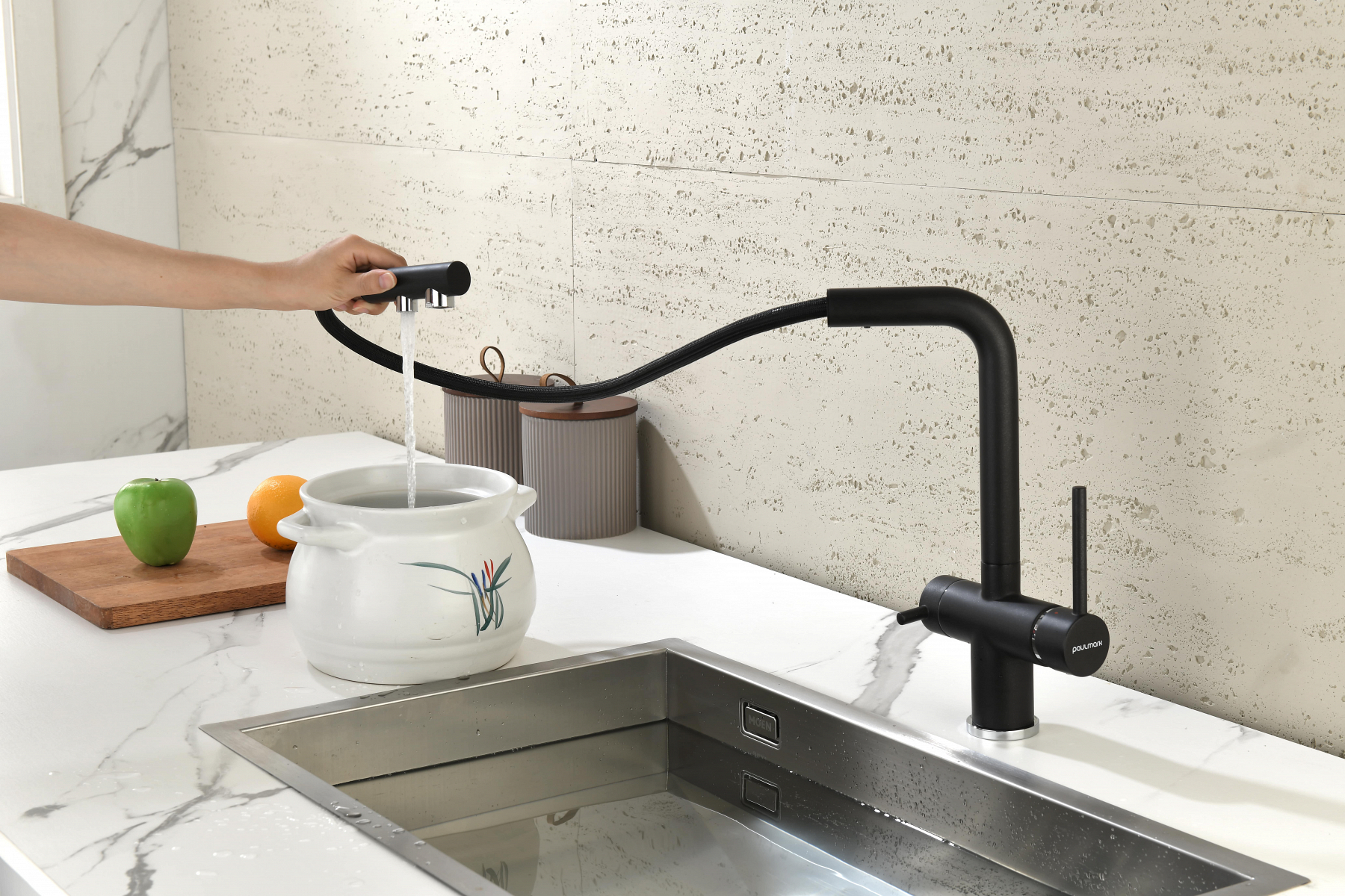 Превью картинка Смеситель для кухни Paulmark SERPENTINE Se213222-BLM Черный #8