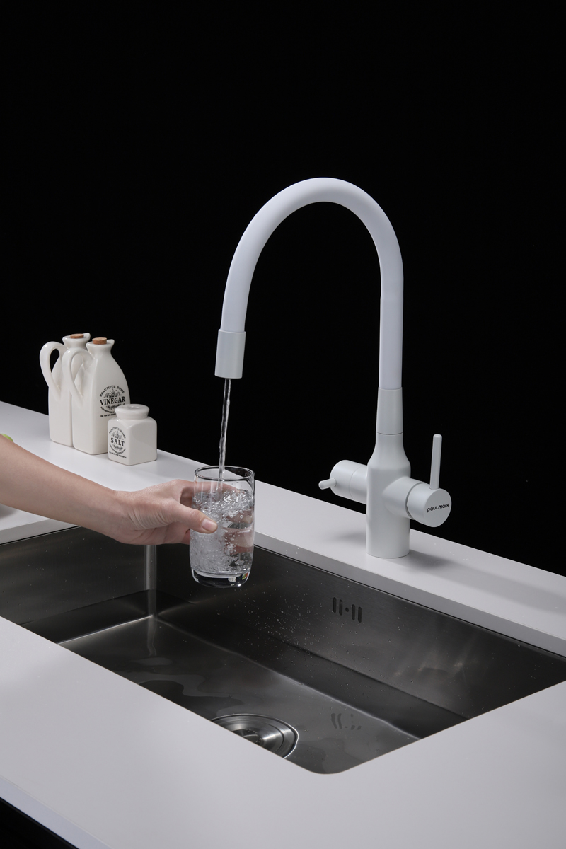 Превью картинка Смеситель для кухни Paulmark SALIX Sa213419-WH Белый матовый WH #5