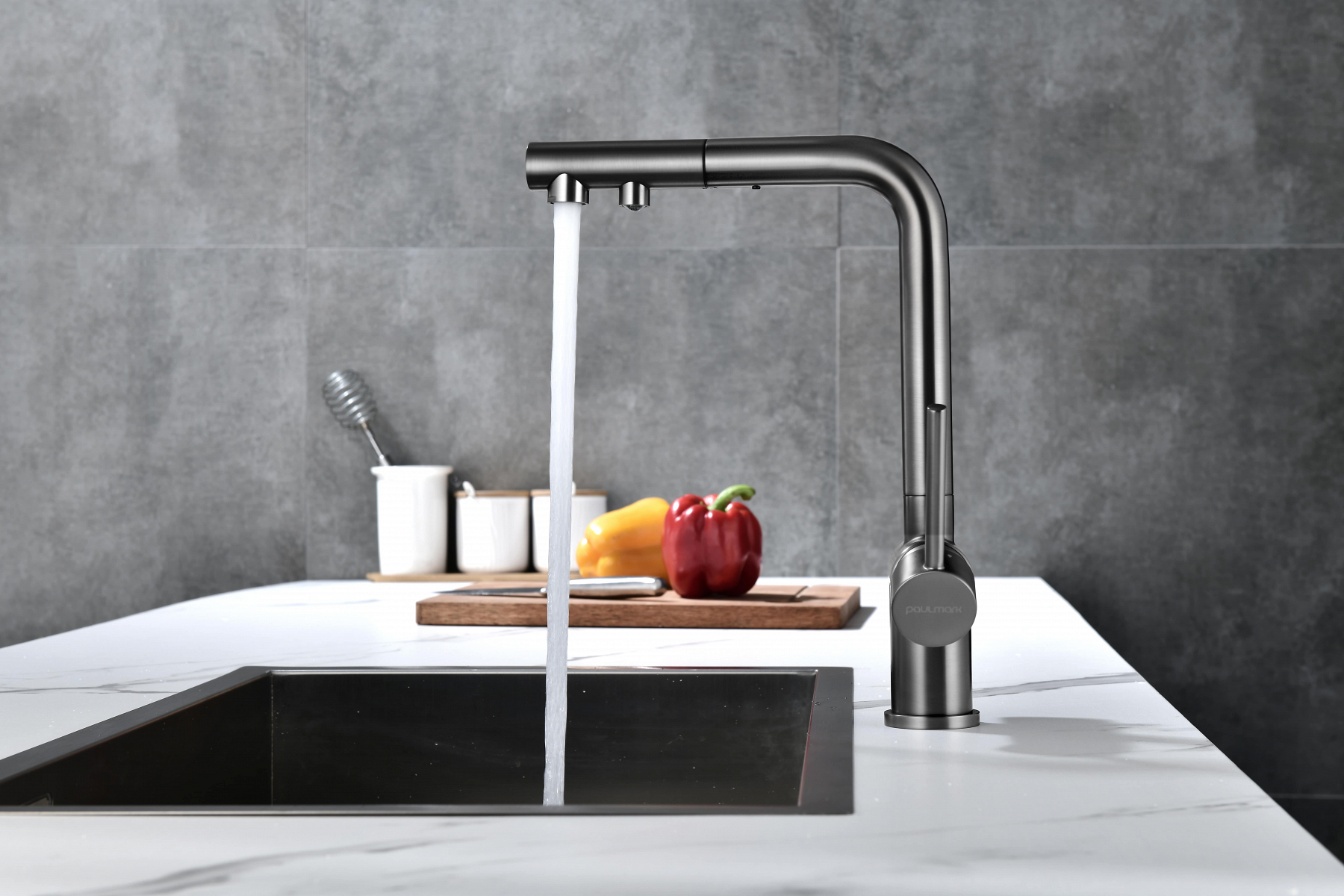 Превью картинка Смеситель для кухни Paulmark SERPENTINE Se213222-GM Вороненая сталь GM #19