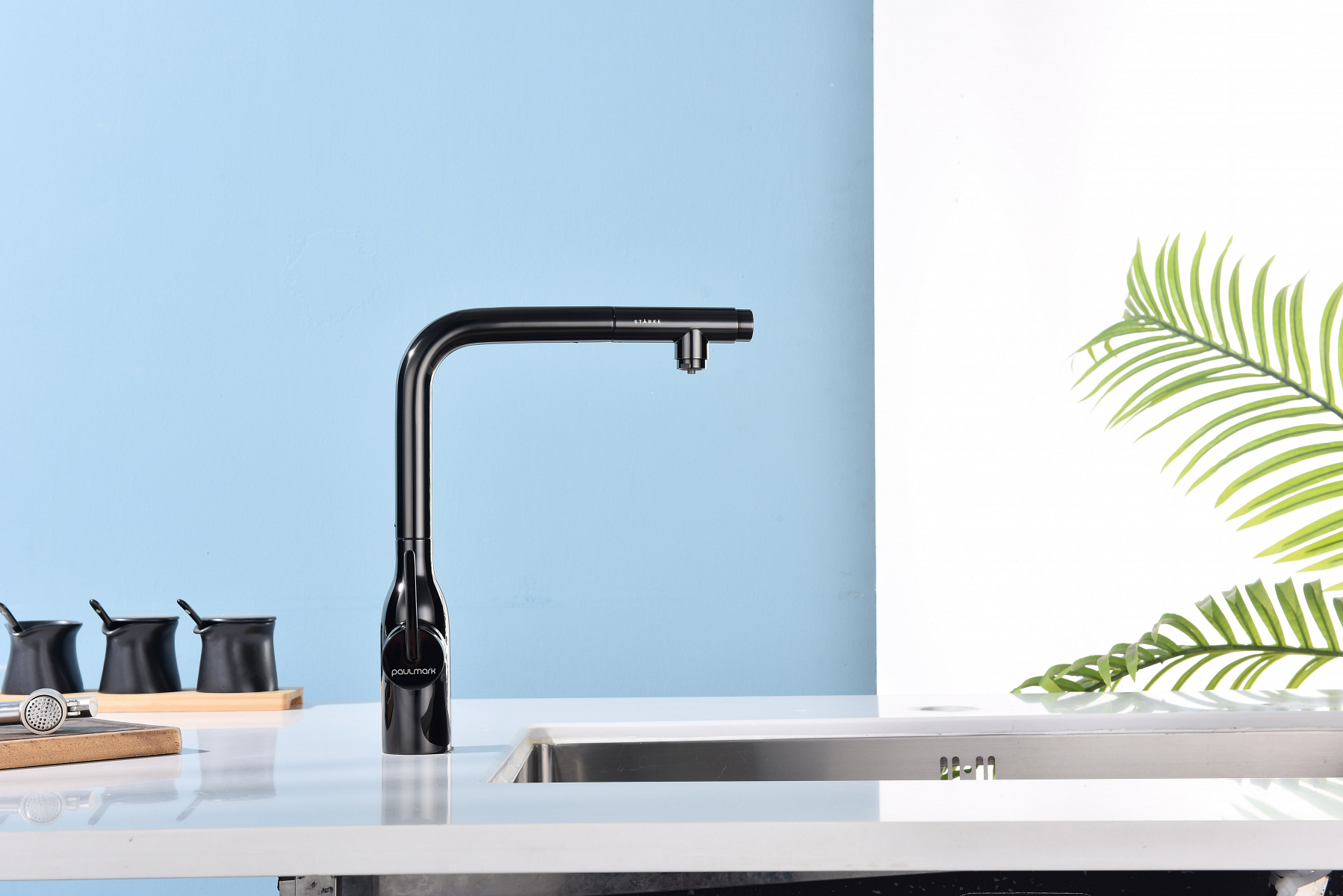 Превью картинка Смеситель для кухни Paulmark VIPER Vi213105-GB Глянцевый чёрный Gb #4