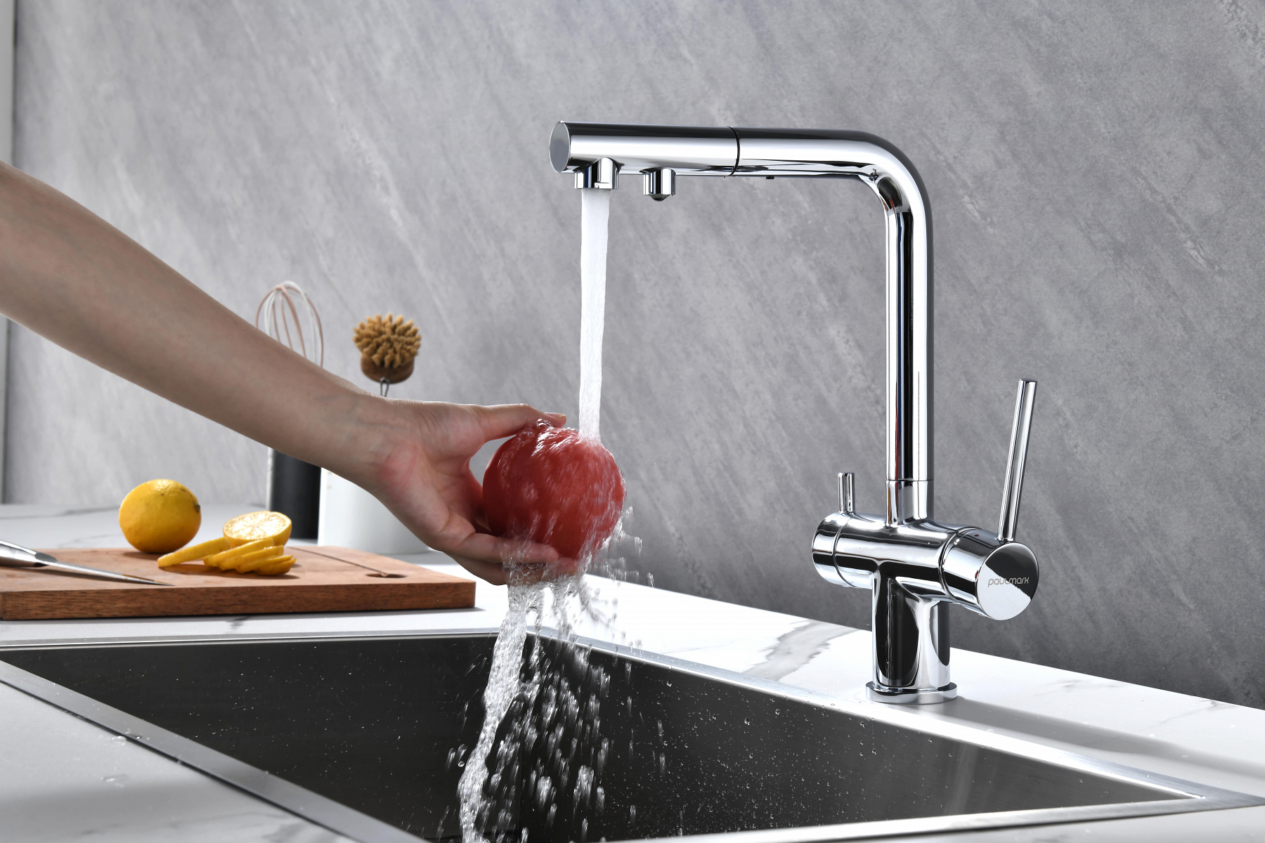 Превью картинка Смеситель для кухни Paulmark SERPENTINE Se213222-CR Хром CR #8