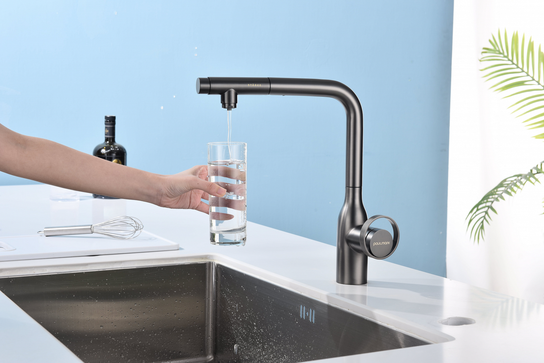 Превью картинка Смеситель для кухни Paulmark URBAN Ur213104-GM Вороненая сталь GM #5