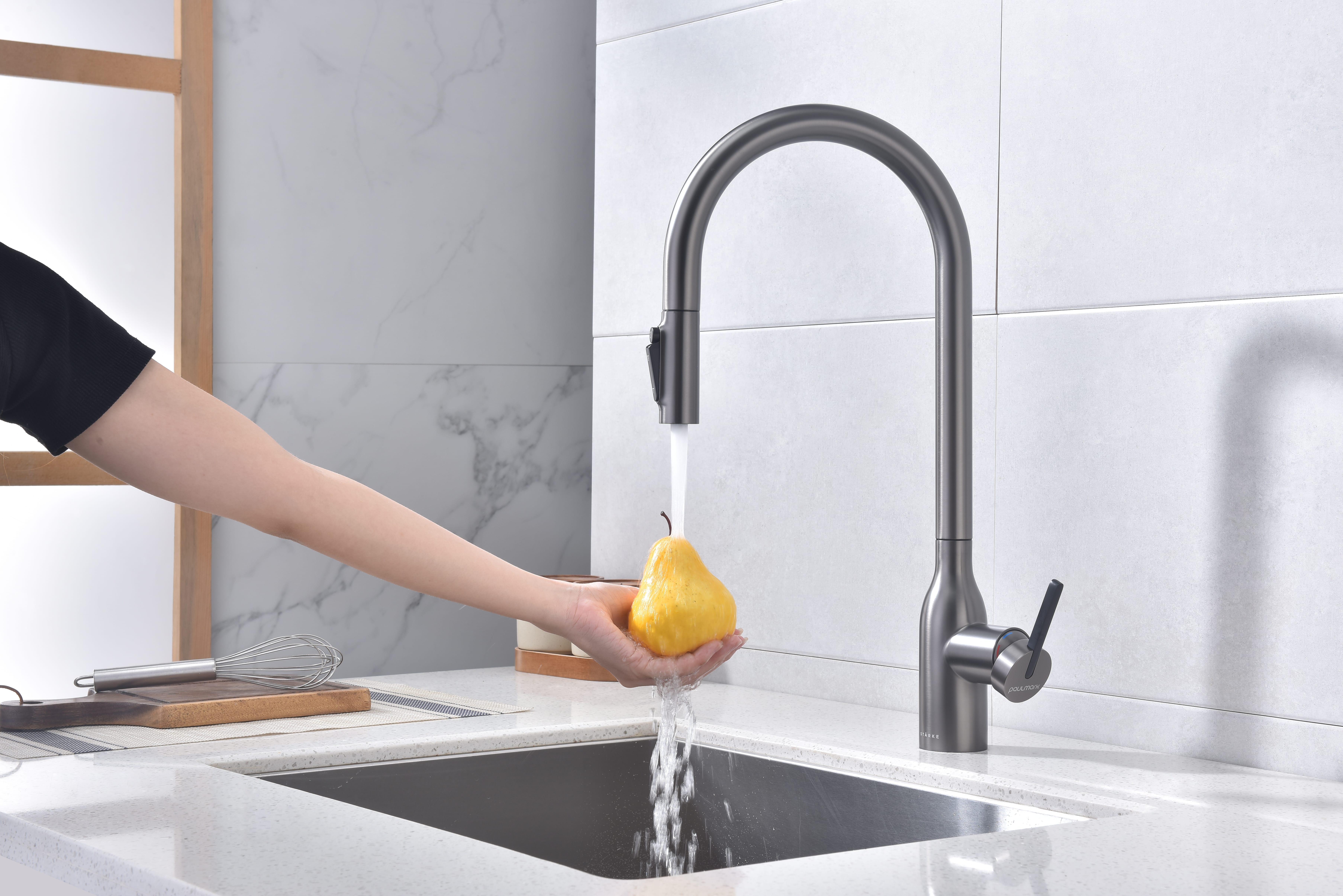 Превью картинка Смеситель для кухни Paulmark UNIVERSAL Un213880-GM Вороненая сталь GM #8