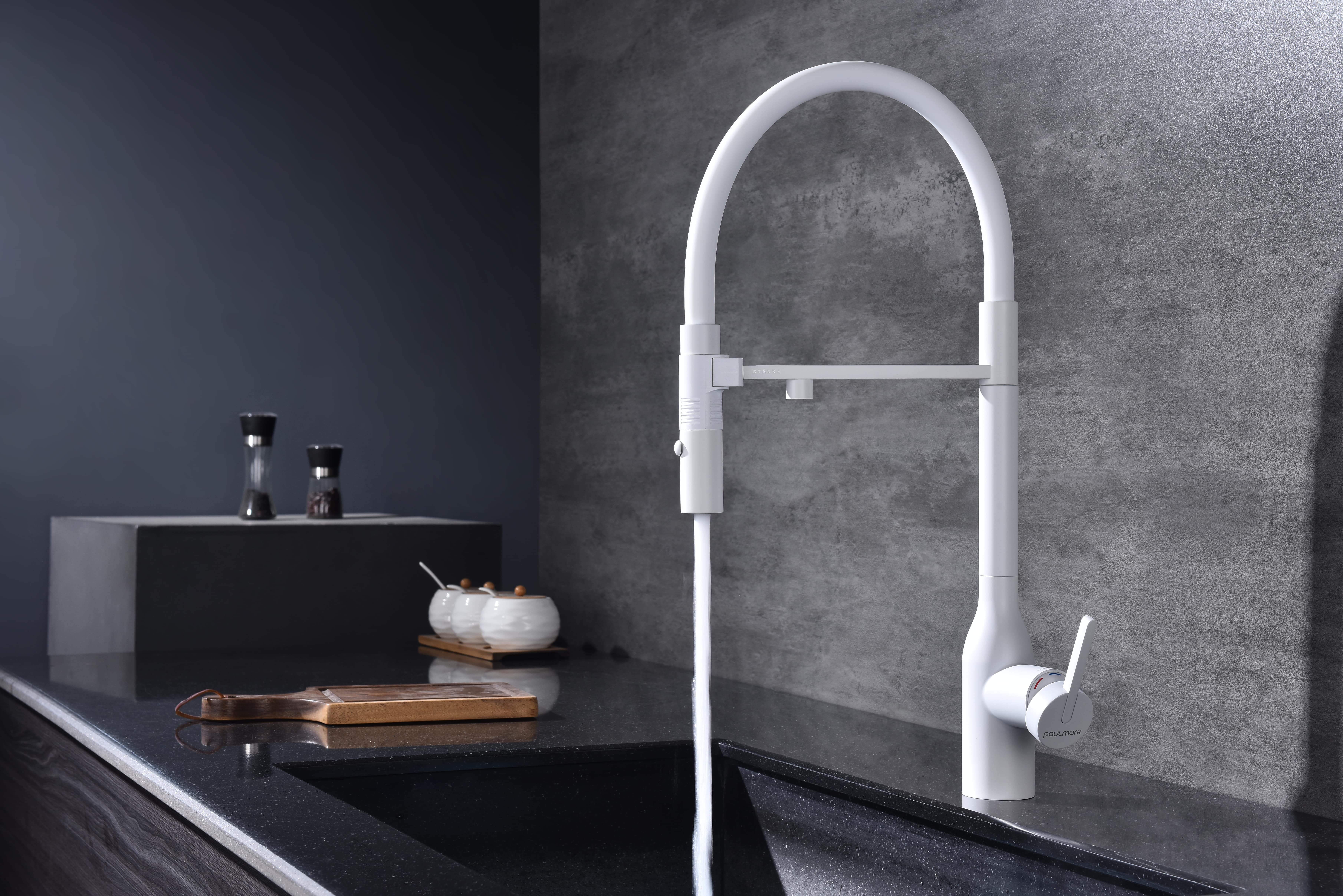 Превью картинка Смеситель для кухни Paulmark MAGNETO ONE Ma213188-WH Белый матовый WH #4