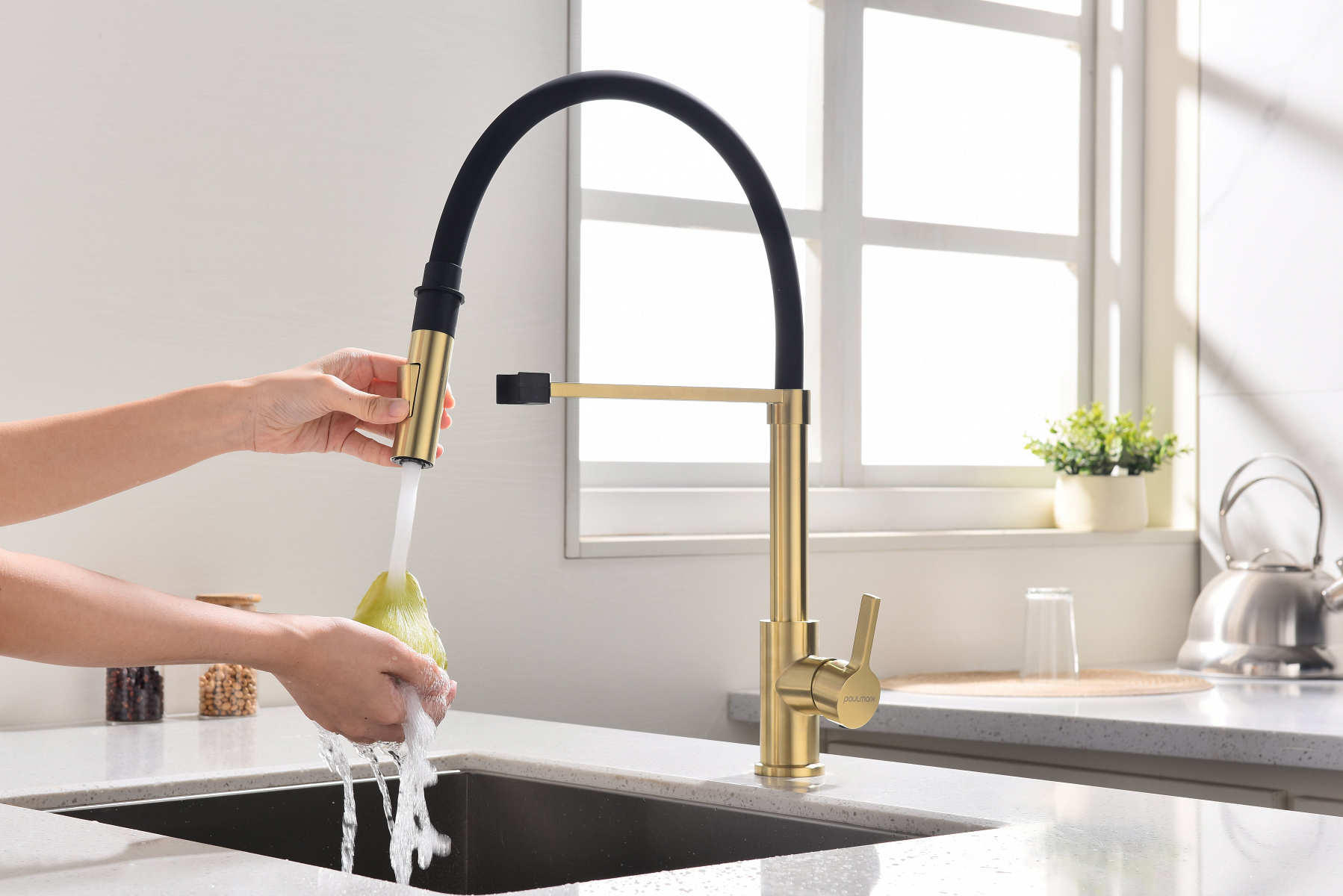 Превью картинка Смеситель для кухни Paulmark HALT Ha214021-LG Светлое золото #10