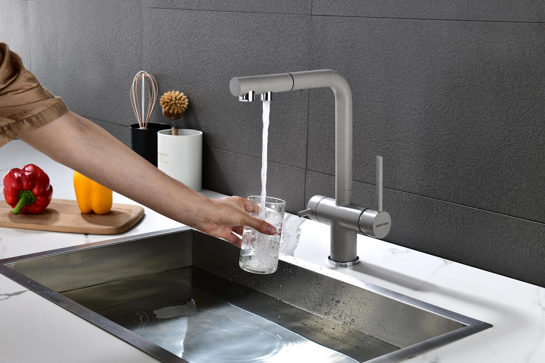 Превью картинка Смеситель для кухни Paulmark SERPENTINE Se213222-DG Графит DG #8