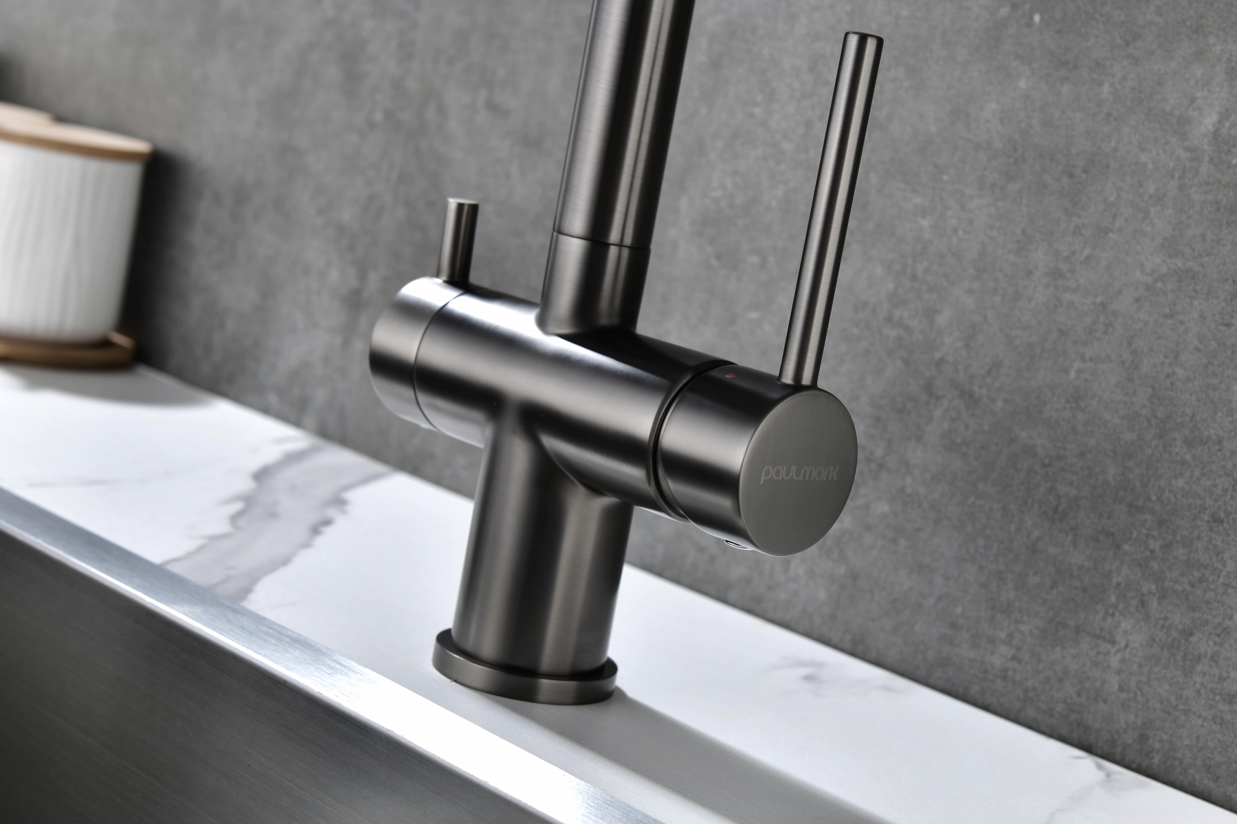 Превью картинка Смеситель для кухни Paulmark SERPENTINE Se213222-GM Вороненая сталь GM #6