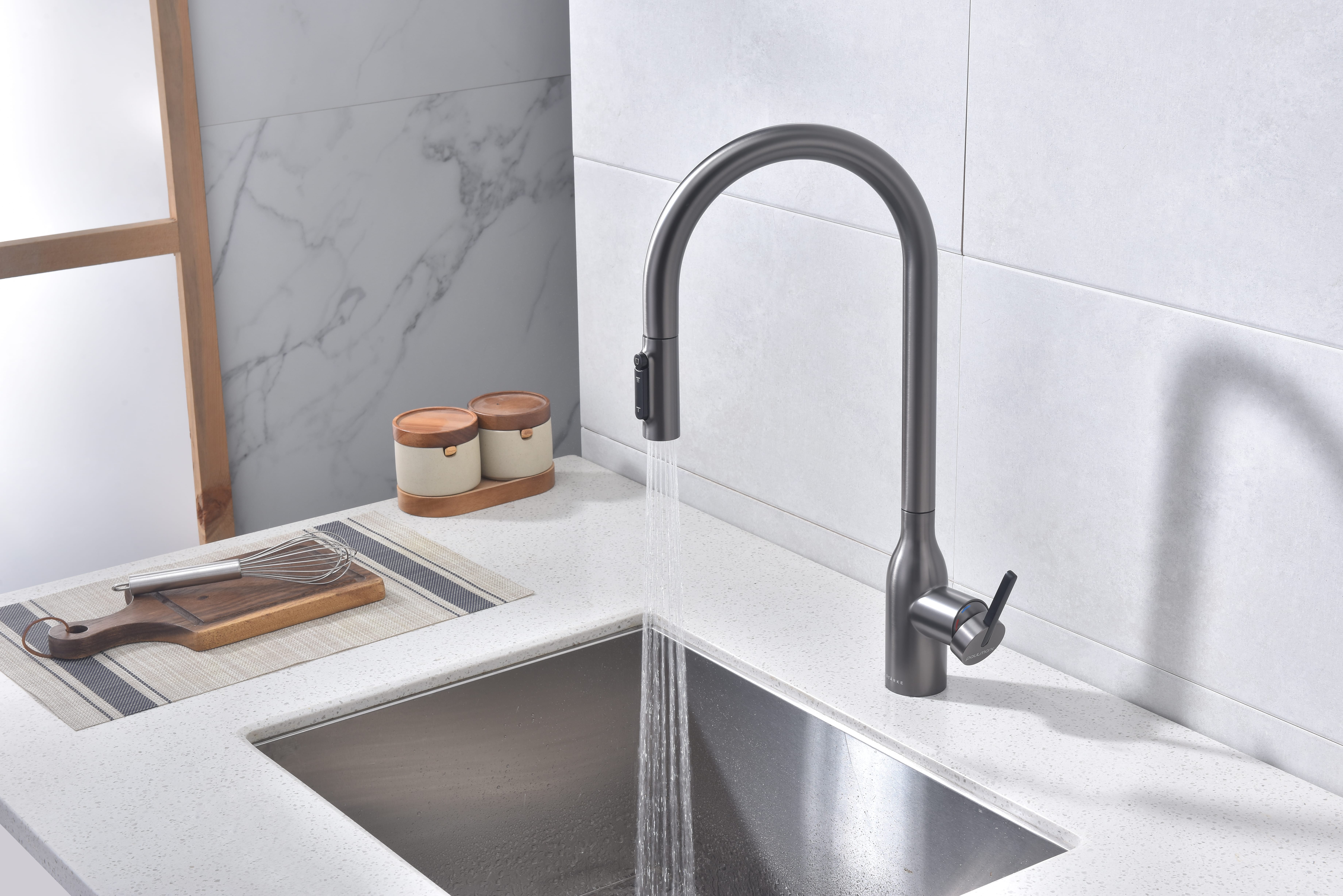 Превью картинка Смеситель для кухни Paulmark UNIVERSAL Un213880-GM Вороненая сталь GM #5