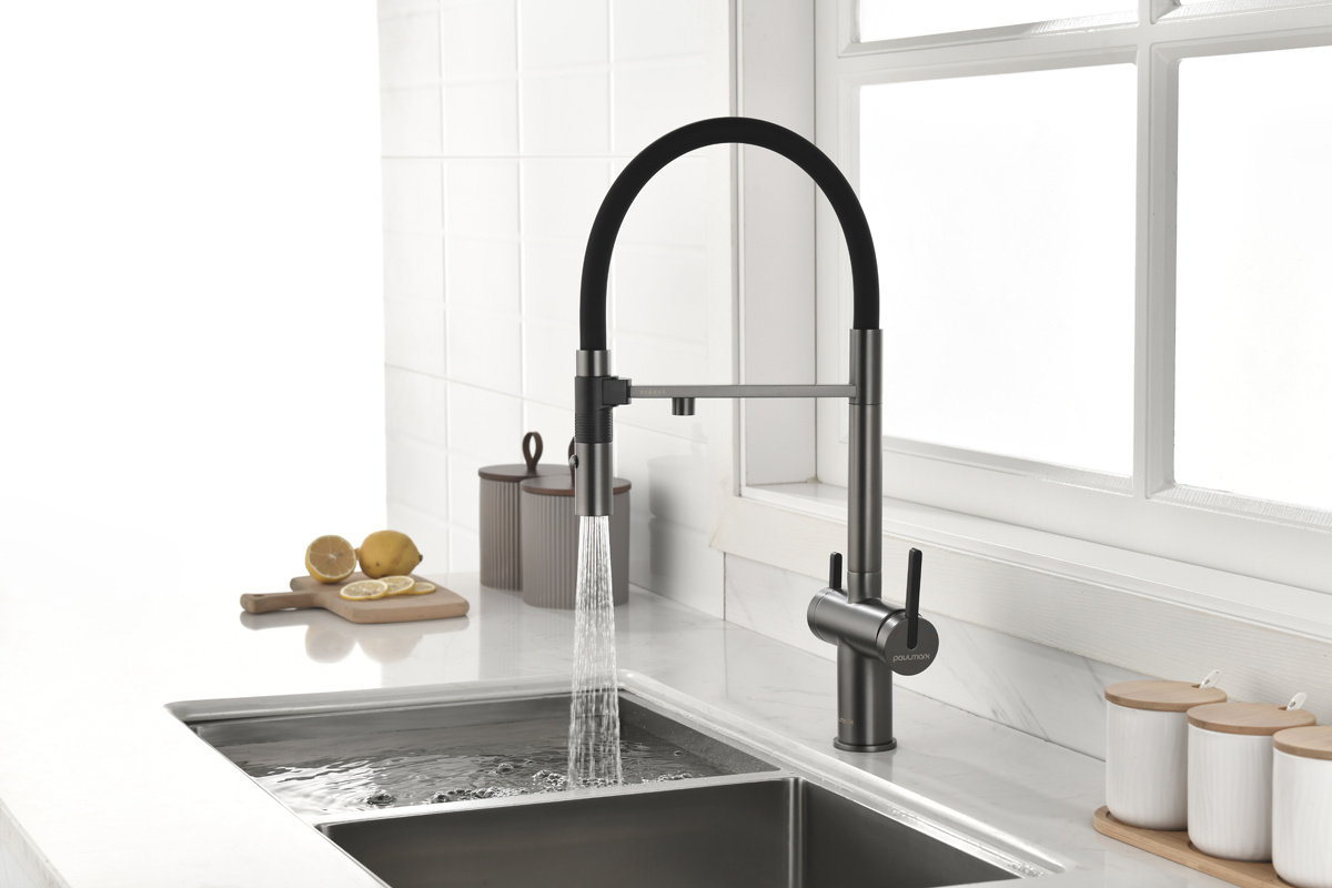 Превью картинка Смеситель для кухни Paulmark GRAVITY Gr213888-GM Вороненая сталь GM #5