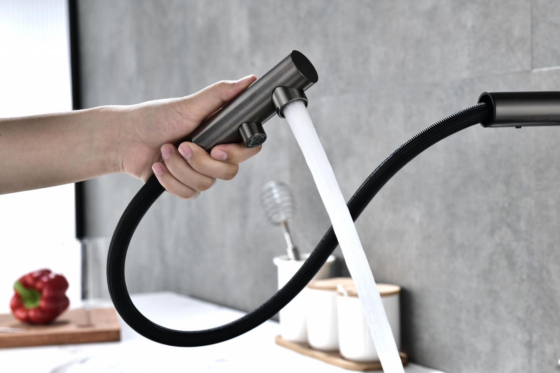 Превью картинка Смеситель для кухни Paulmark SERPENTINE Se213222-GM Вороненая сталь GM #11