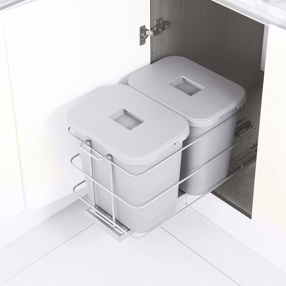 Фото Duslar Система сортировки DONNA 30 л, распашной фасад 400 мм, серый