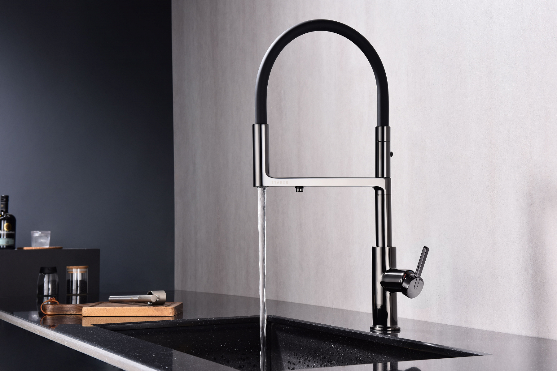 Превью картинка Смеситель для кухни Paulmark TORNADO To213402-GB Глянцевый чёрный Gb #7