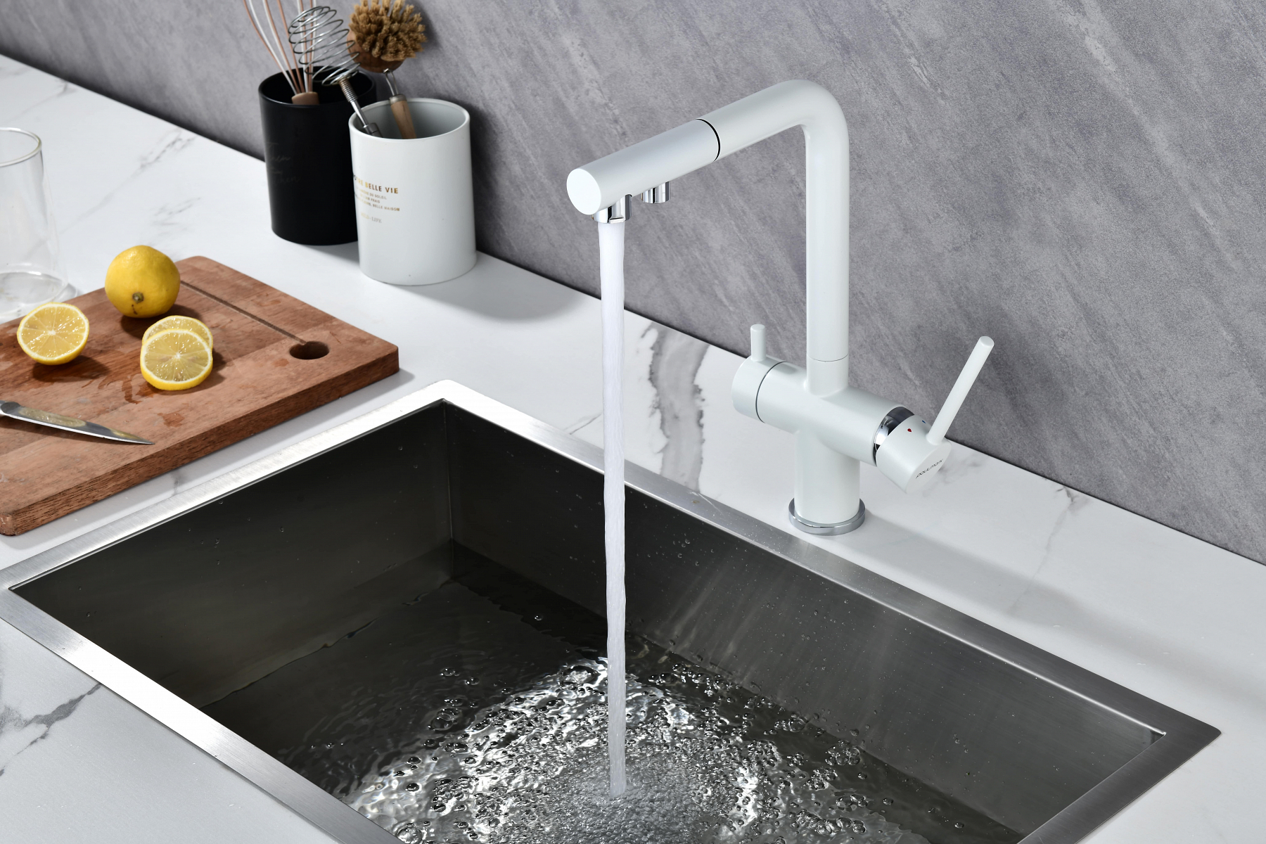 Превью картинка Смеситель для кухни Paulmark SERPENTINE Se213222-WH Белый матовый WH #13