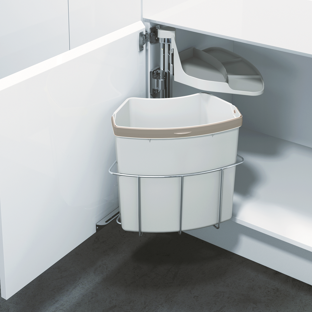 Картинка Vauth-Sagel Мусорное ведро ENVI CENTER-1 18 л, распашной фасад 400 мм, серый