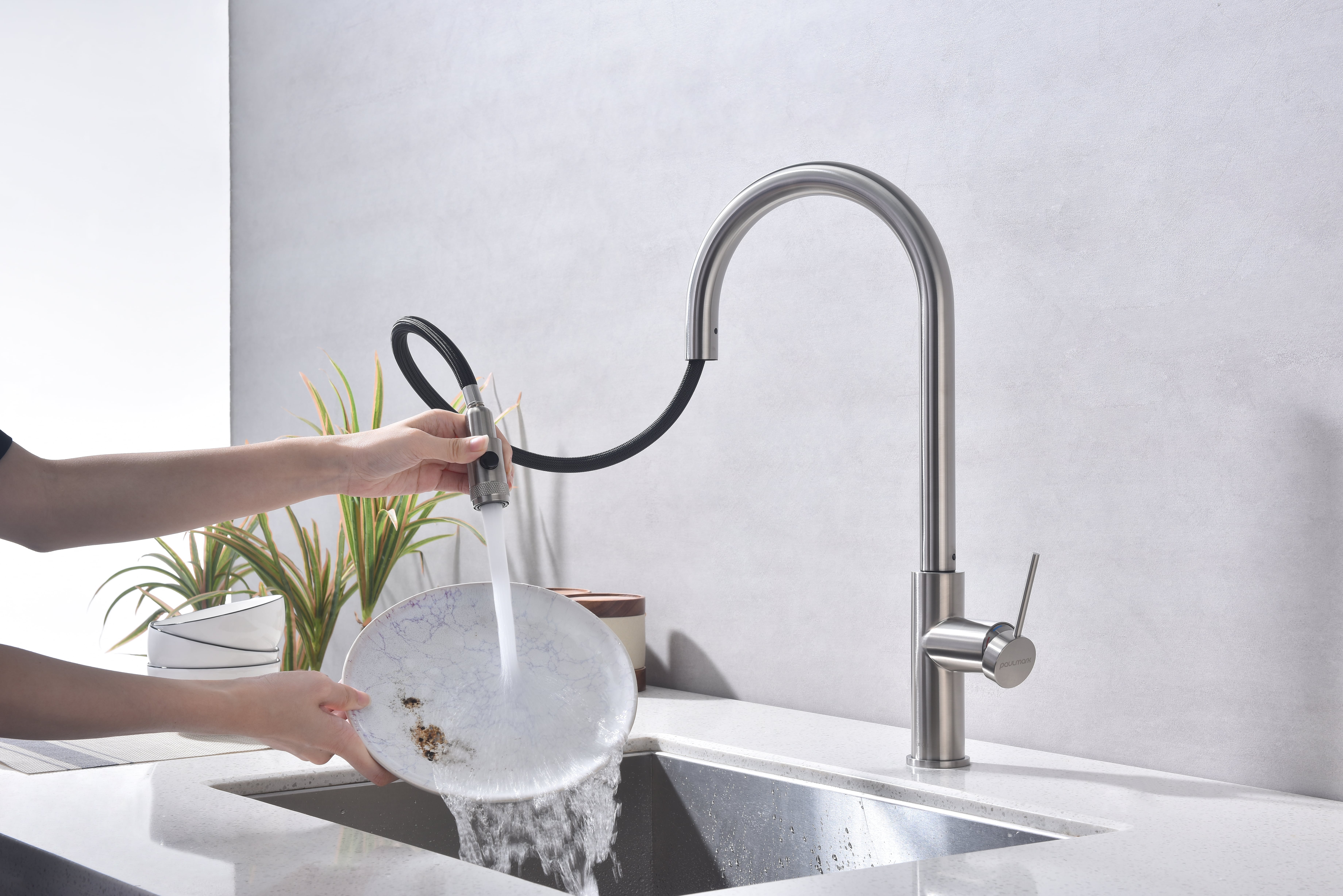 Превью картинка Смеситель для кухни Paulmark GALANT Ga213077-BS Брашированная сталь #8