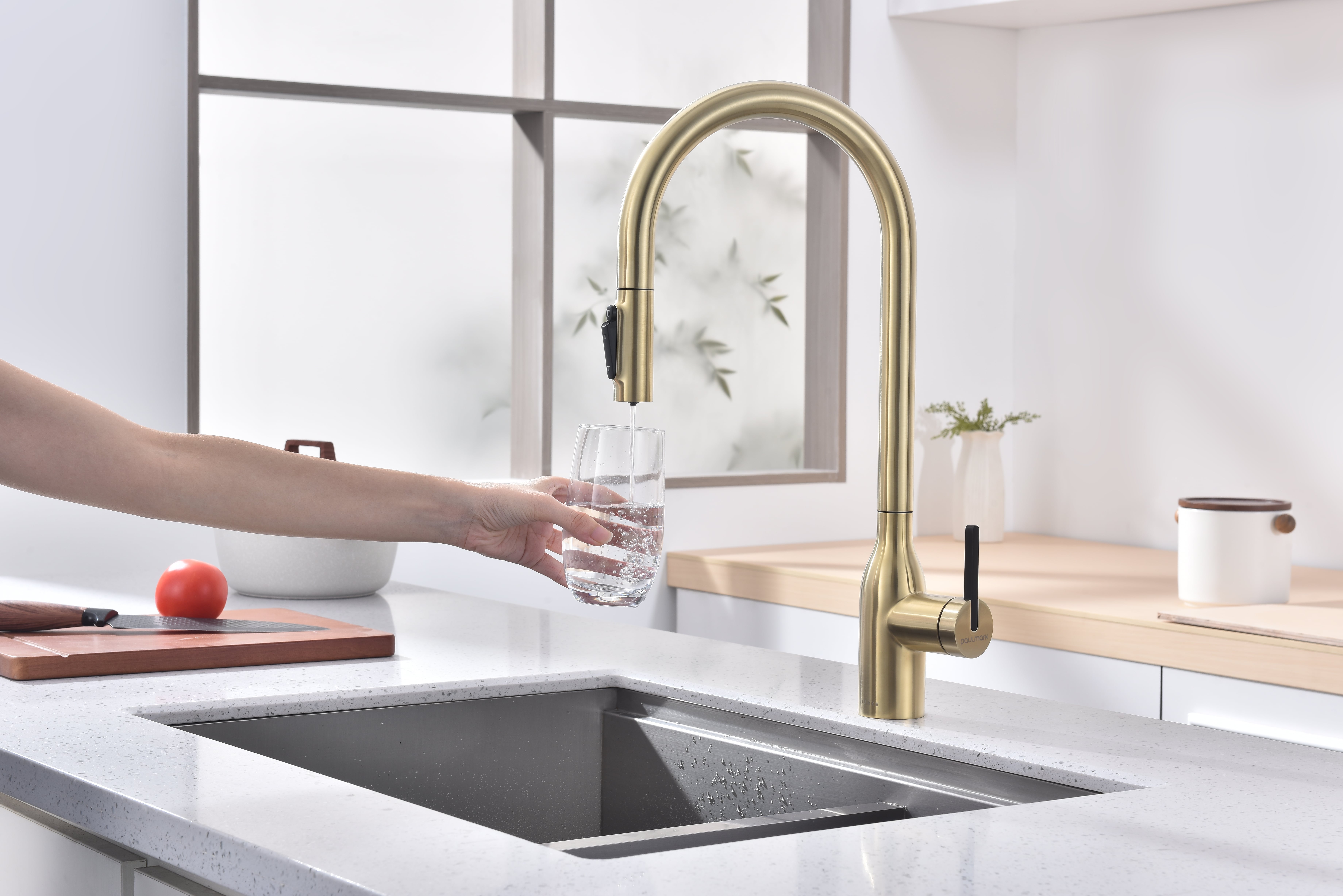 Превью картинка Смеситель для кухни Paulmark UNIVERSAL Un213880-LG Светлое золото #7