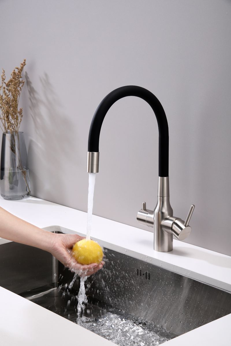 Превью картинка Смеситель для кухни Paulmark SALIX Sa213419-BS Брашированная сталь #4