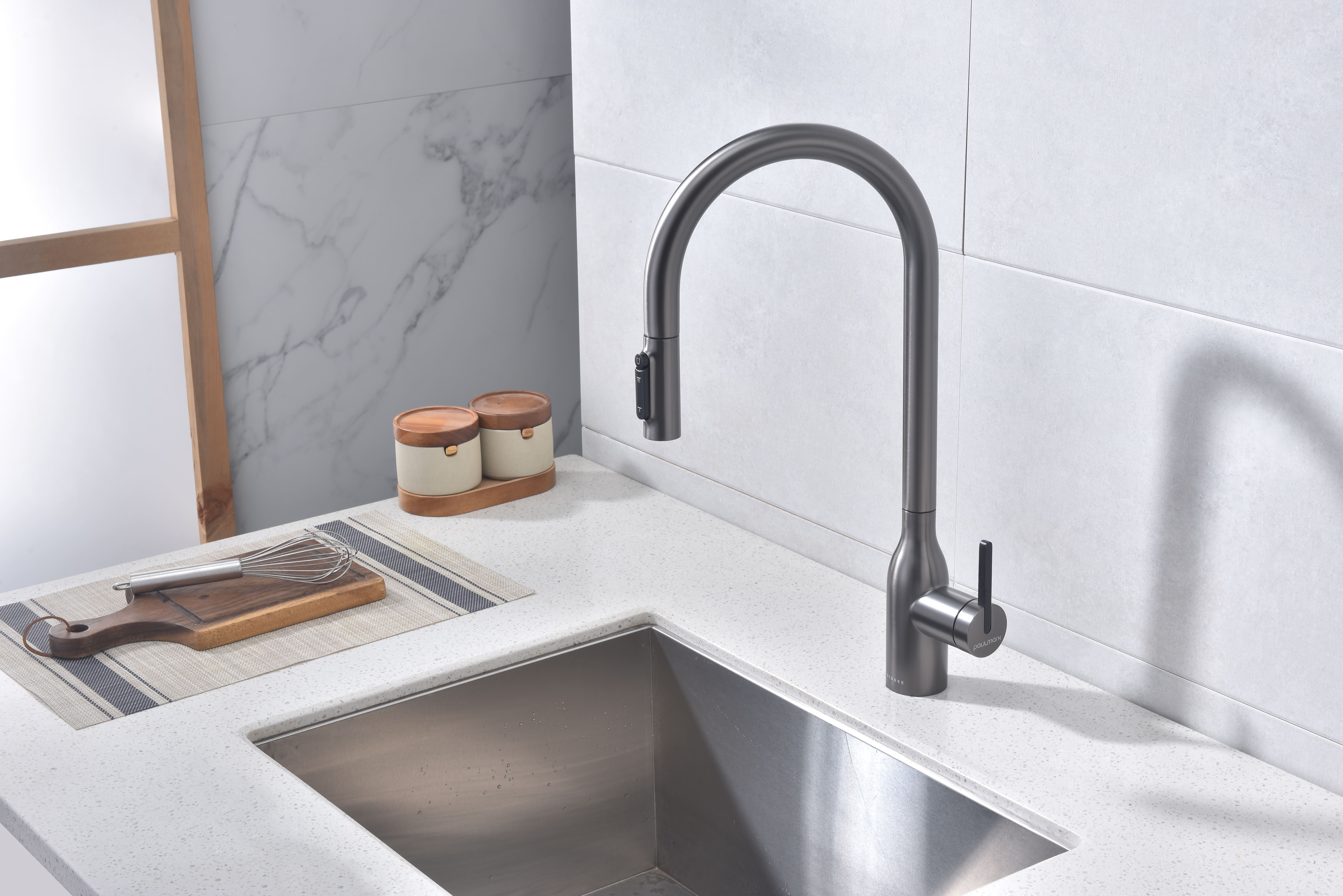 Превью картинка Смеситель для кухни Paulmark UNIVERSAL Un213880-GM Вороненая сталь GM #3