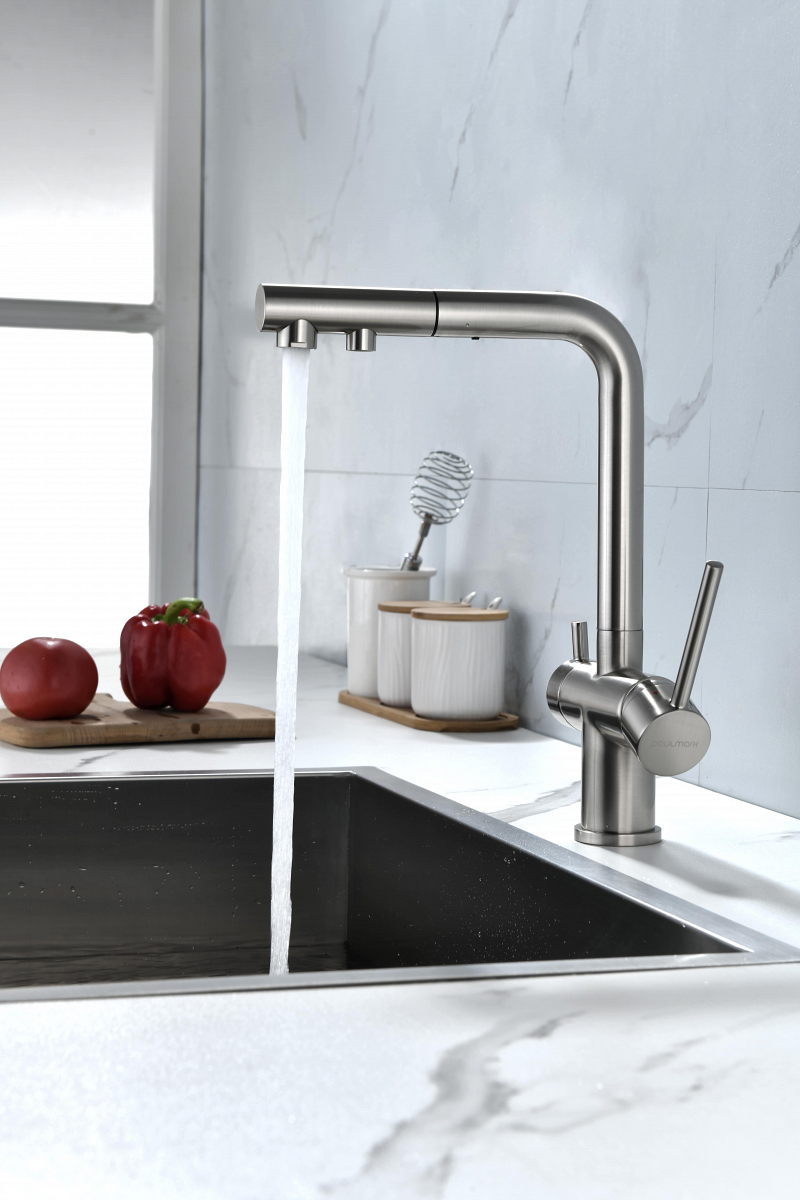 Превью картинка Смеситель для кухни Paulmark SERPENTINE Se213222-BS Брашированная сталь #12