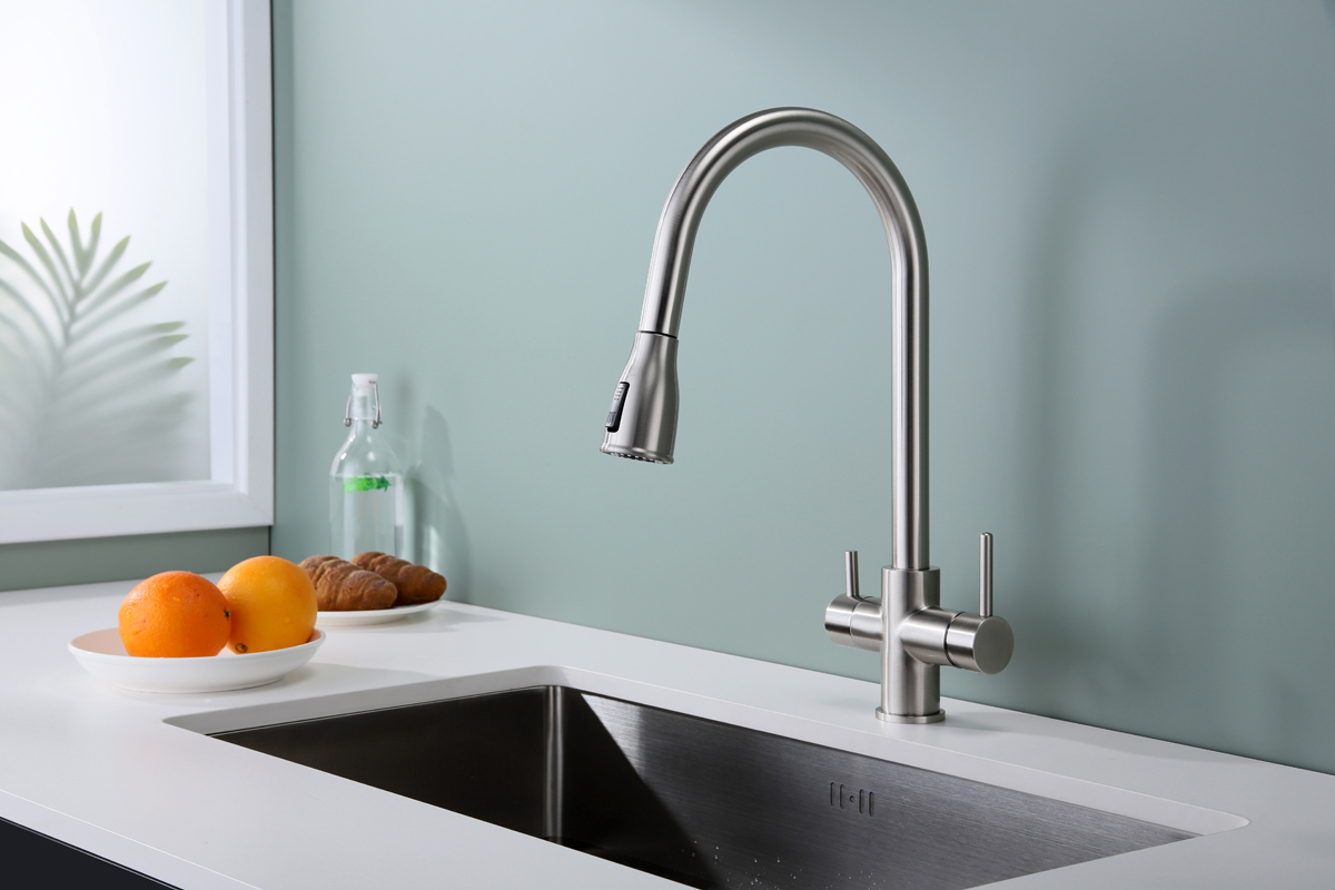 Превью картинка Смеситель для кухни Paulmark LANGE La214212-BS Брашированная сталь #3