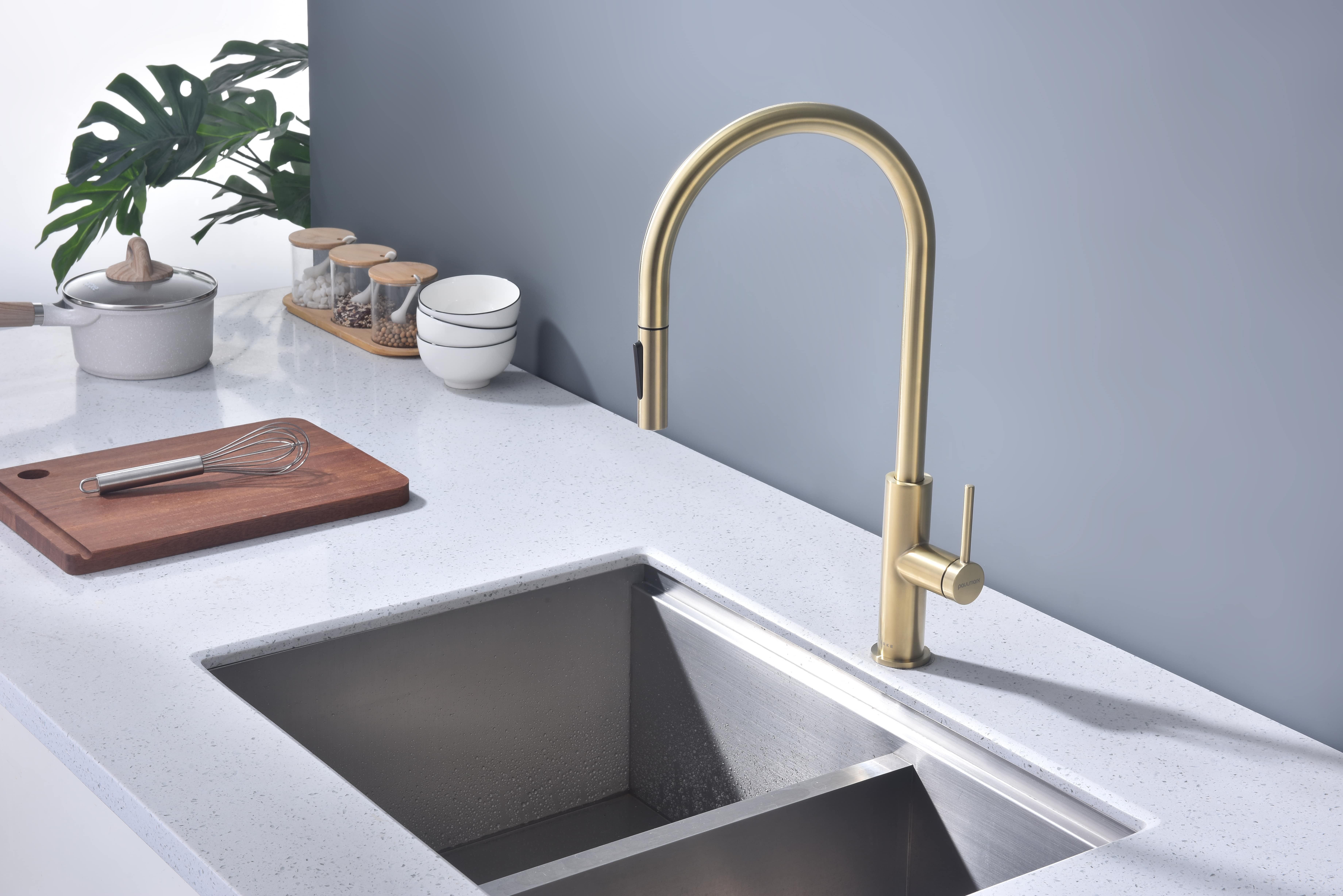 Превью картинка Смеситель для кухни Paulmark SENSO Se215180-LG Светлое золото #4