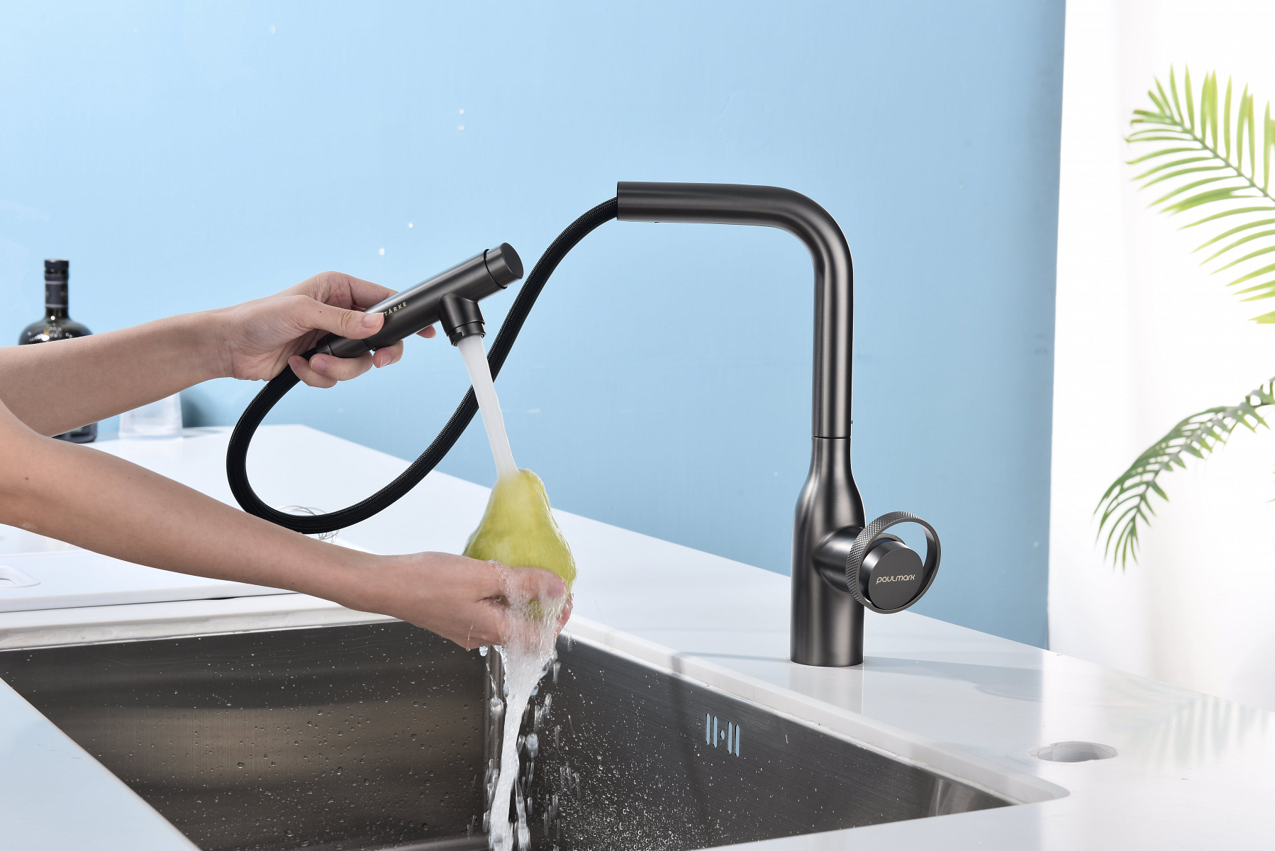 Превью картинка Смеситель для кухни Paulmark URBAN Ur213104-GM Вороненая сталь GM #6