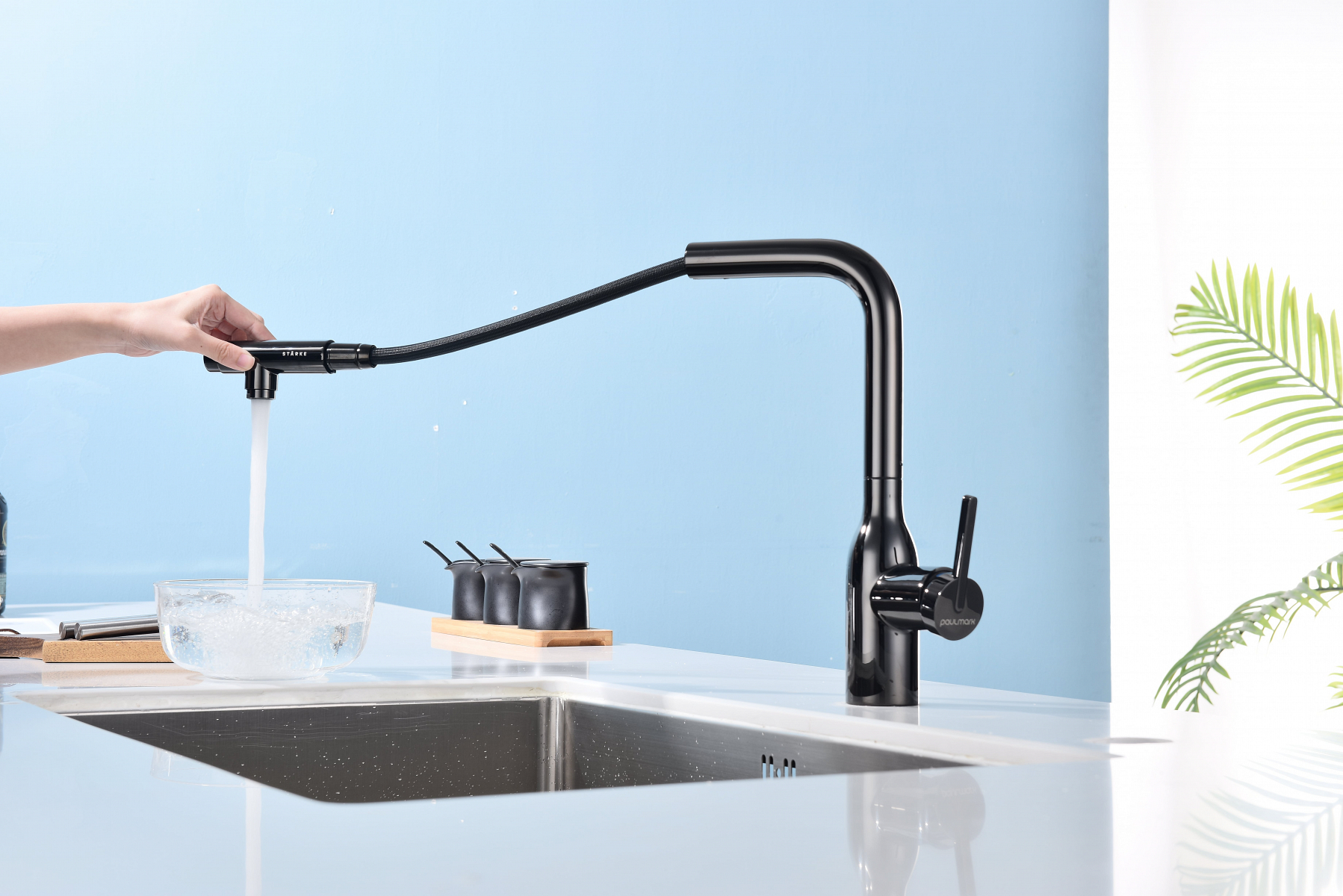 Превью картинка Смеситель для кухни Paulmark VIPER Vi213105-GB Глянцевый чёрный Gb #14