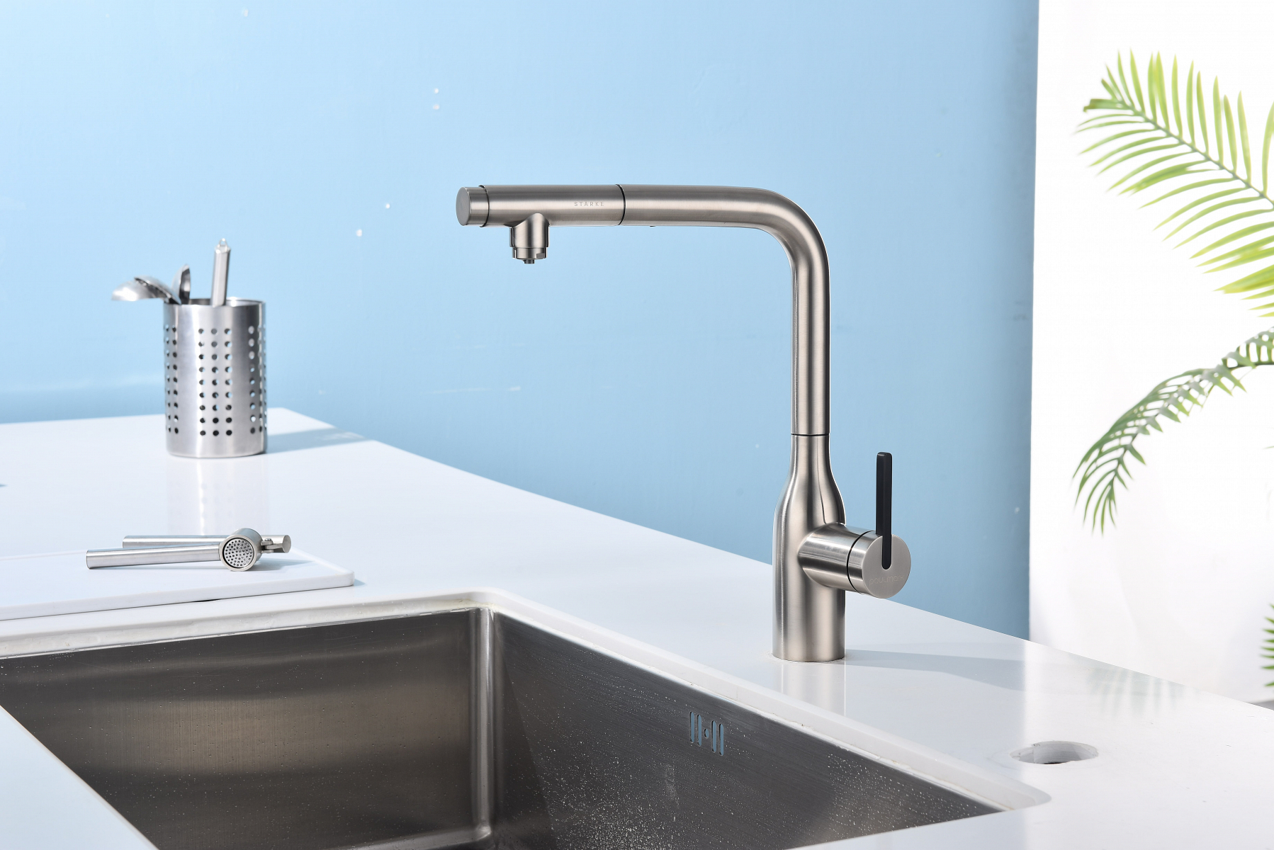 Превью картинка Смеситель для кухни Paulmark VIPER Vi213105-BS Брашированная сталь #6