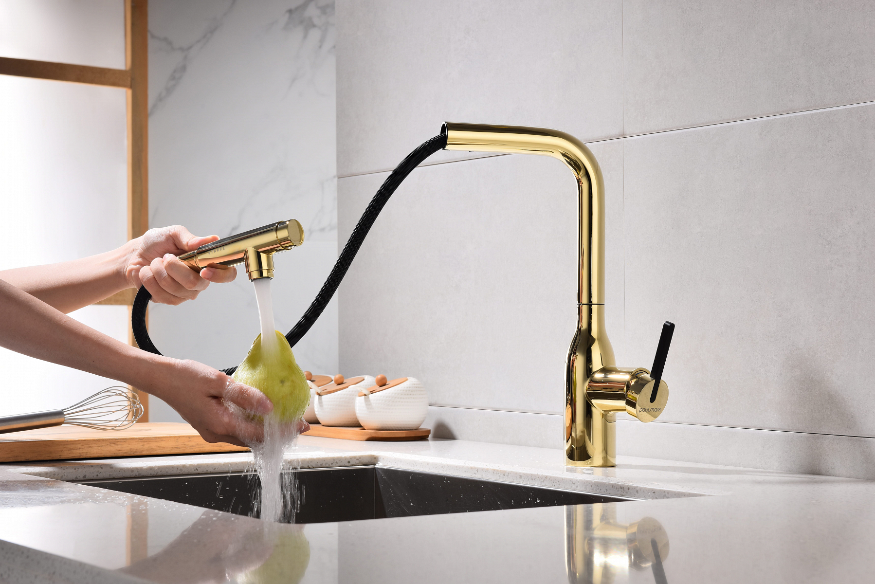 Превью картинка Смеситель для кухни Paulmark VIPER Vi213105-G Золото G #8