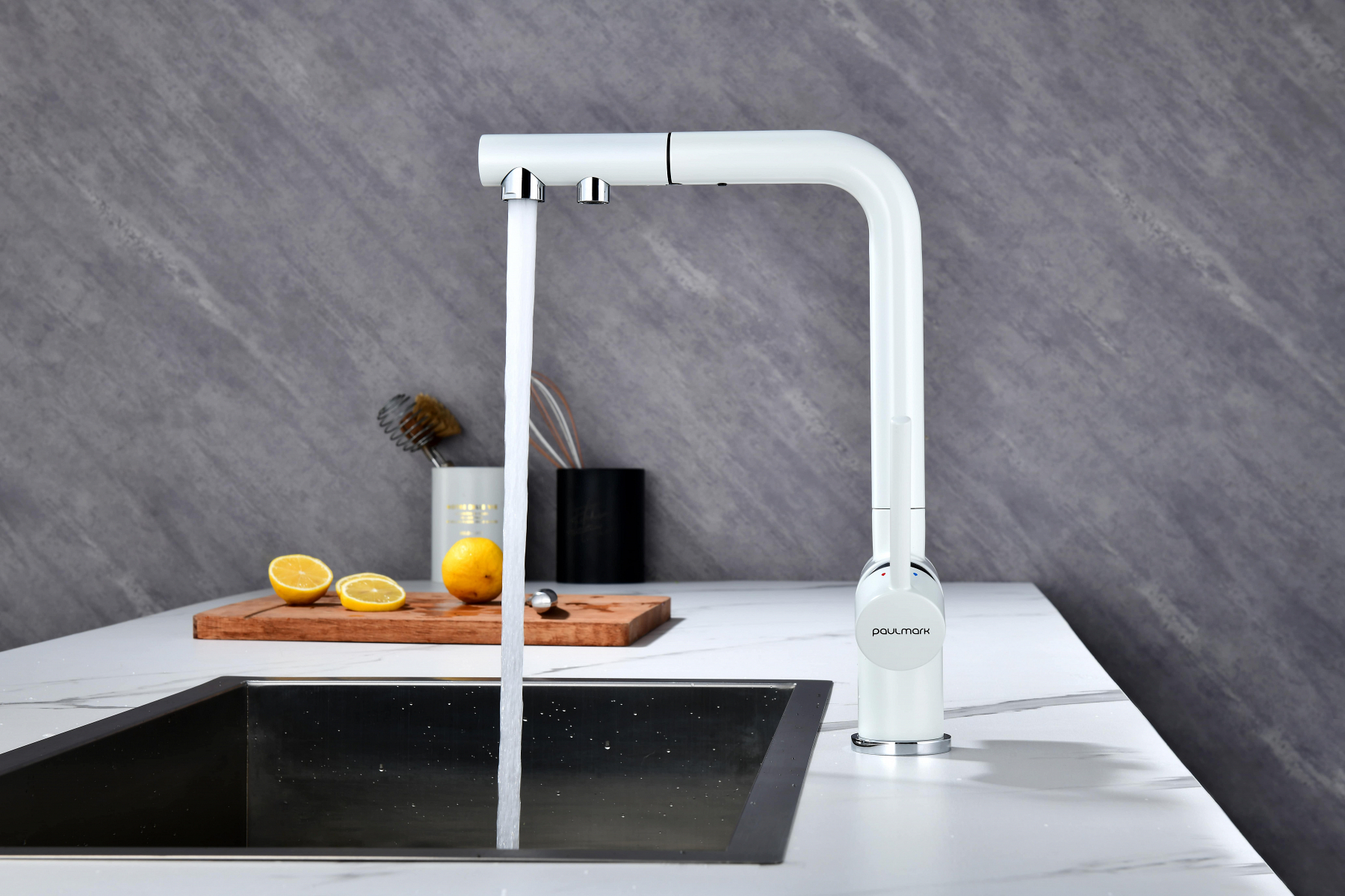 Превью картинка Смеситель для кухни Paulmark SERPENTINE Se213222-WH Белый матовый WH #3