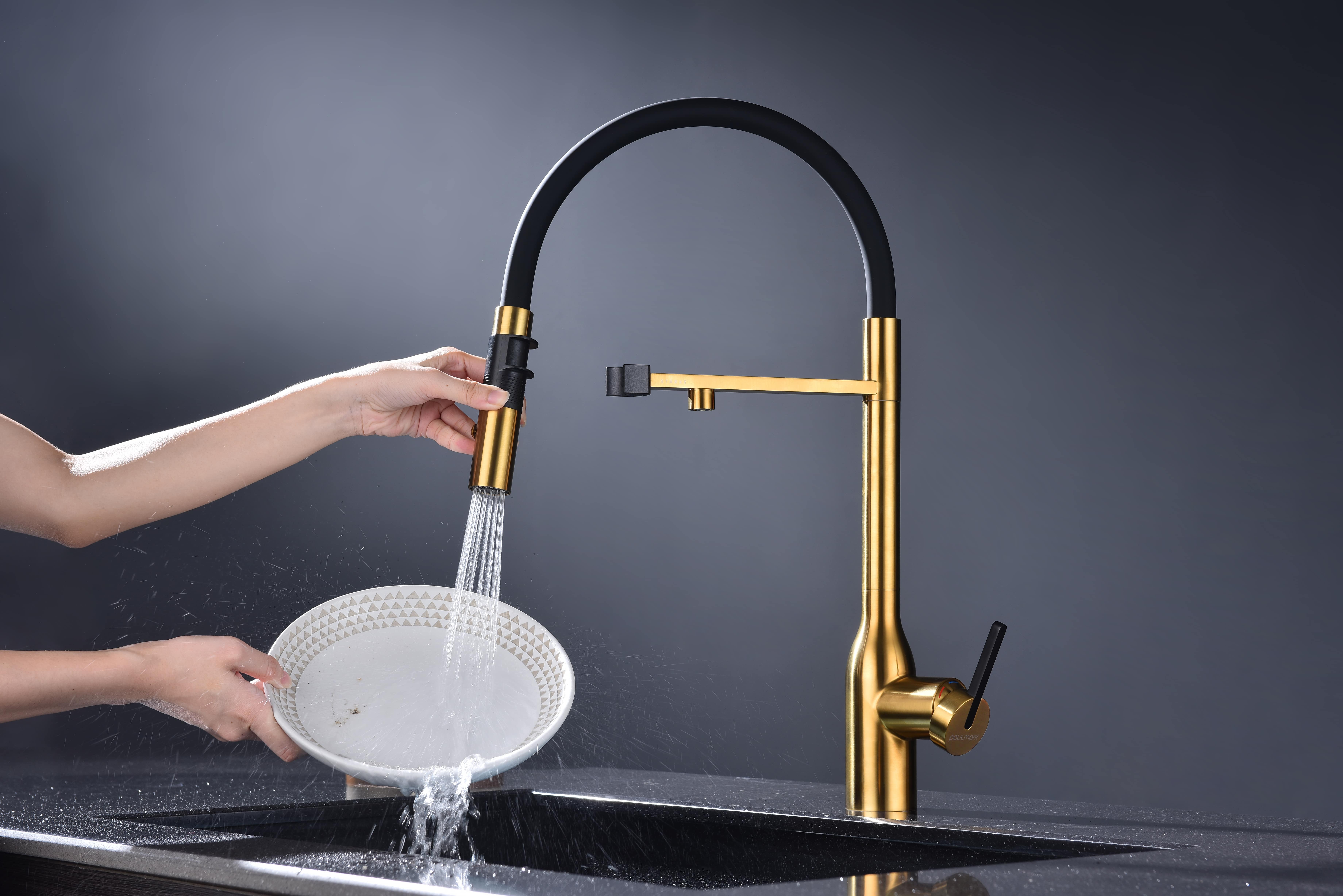 Превью картинка Смеситель для кухни Paulmark MAGNETO ONE Ma213188-BG Брашированное золото BG #9