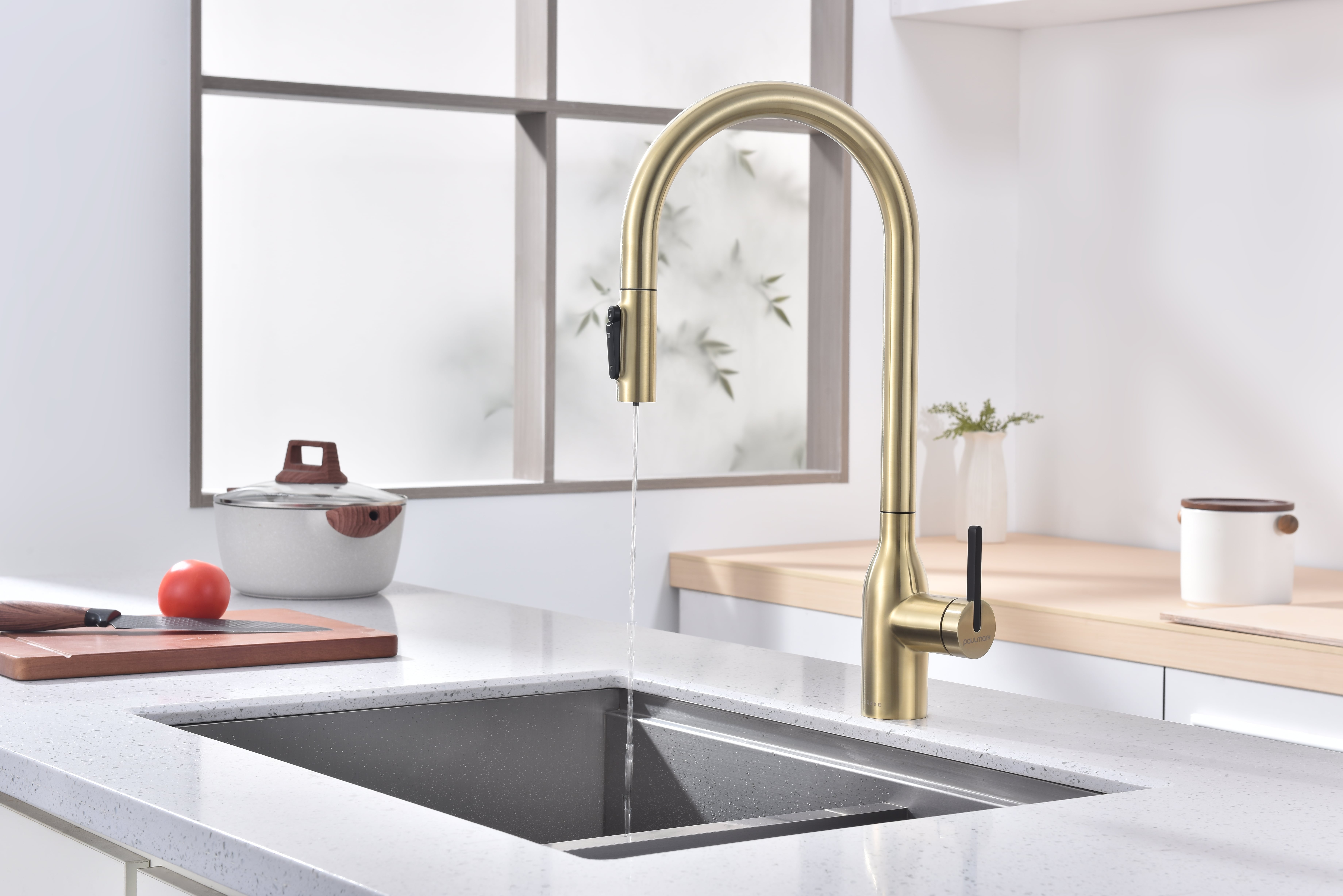 Превью картинка Смеситель для кухни Paulmark UNIVERSAL Un213880-LG Светлое золото #6